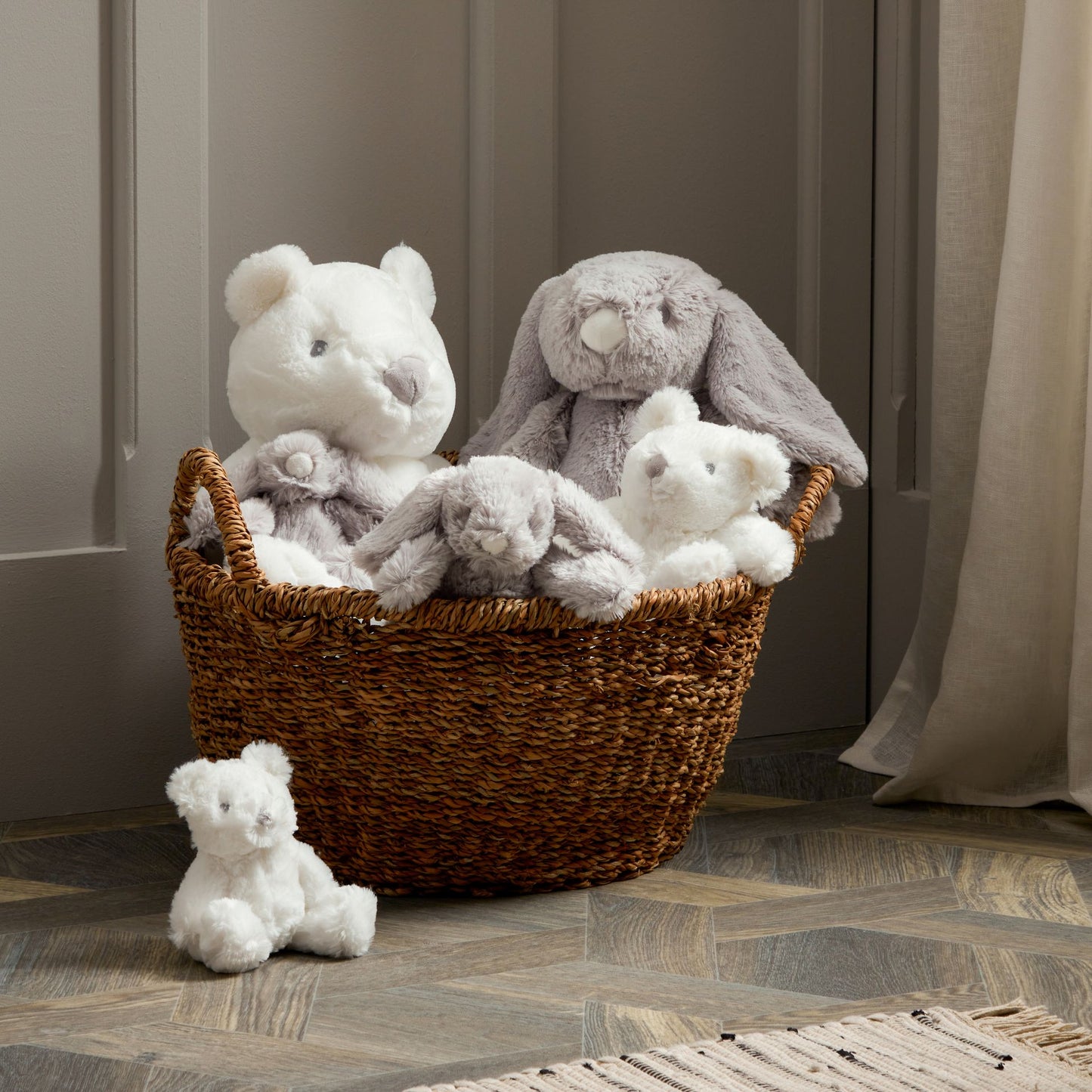 Bambino Grey Plush Rabbit Medium 18cm