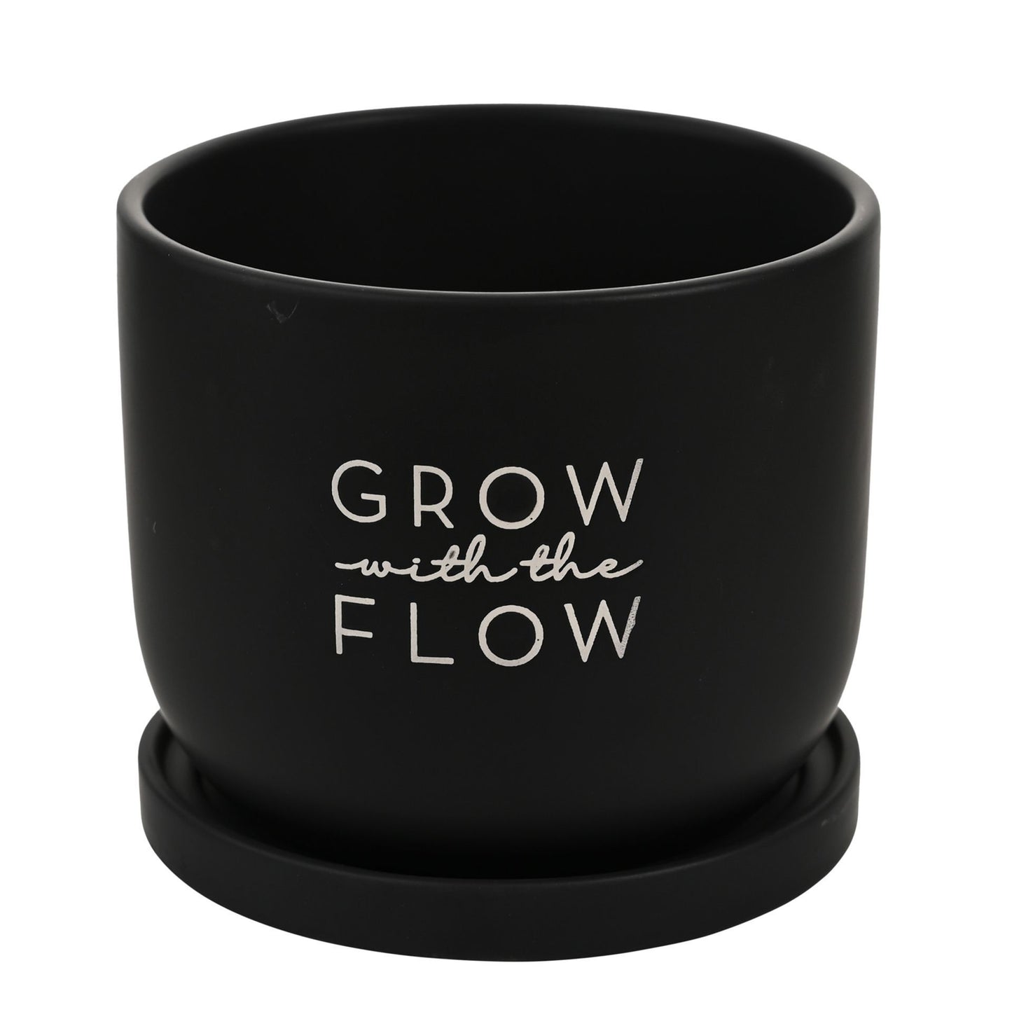 Country Living Ceramic Plant Pot - "Grow With The Flow"