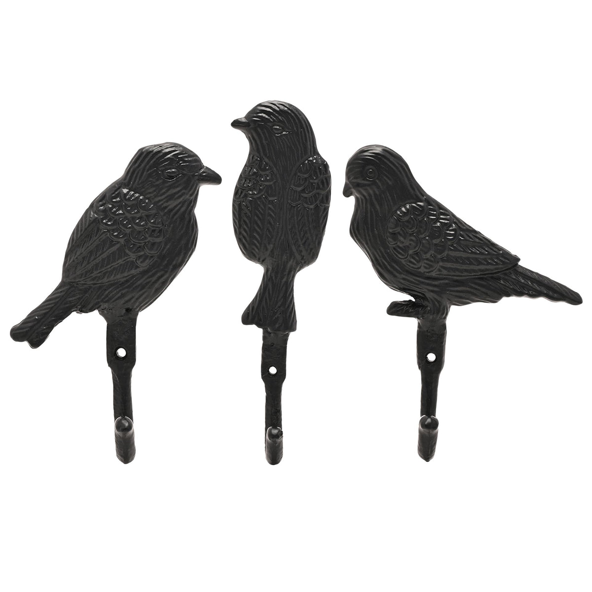 Set of 3 Country Living Cast Iron Wall Hooks - Birds
