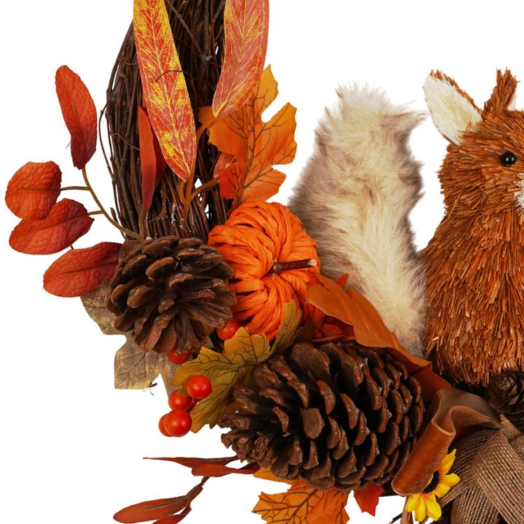Country Living Rattan Squirrel Wreath - 50cm