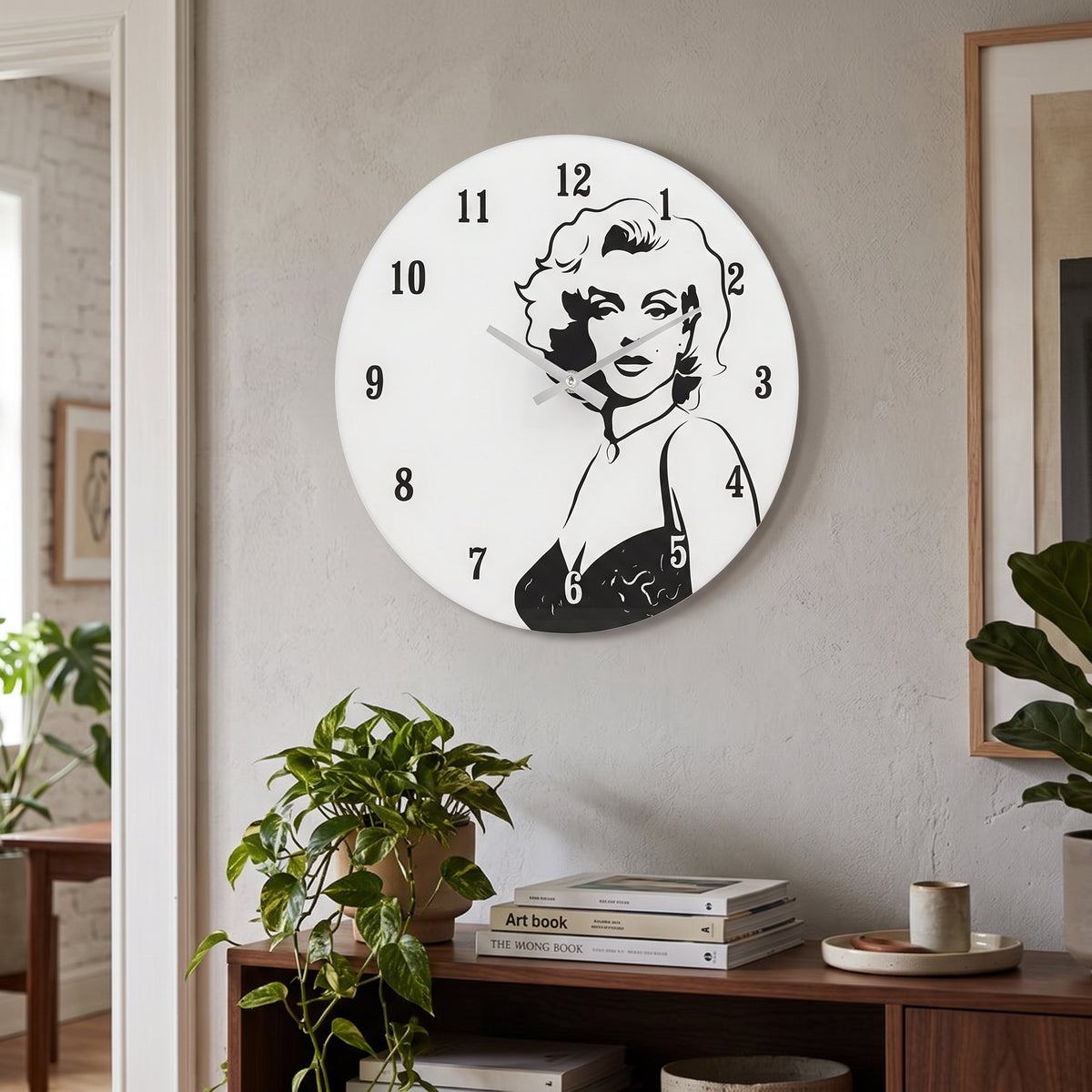 Hometime Iconic Collection Glass Wall Clock 30cm The 50's Hollywood Legend