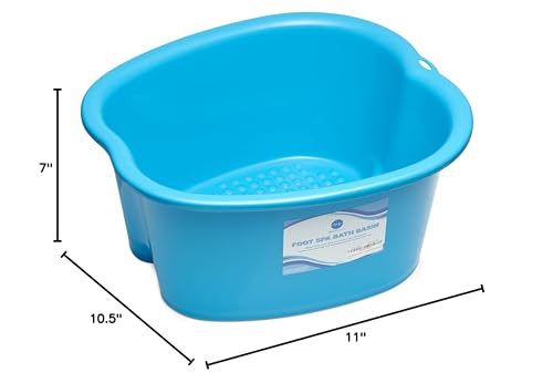 AllSett Health Foot Soaking Bath Basin – Large Pedicure Spa Tub for At-Home Foot Care (Blue)