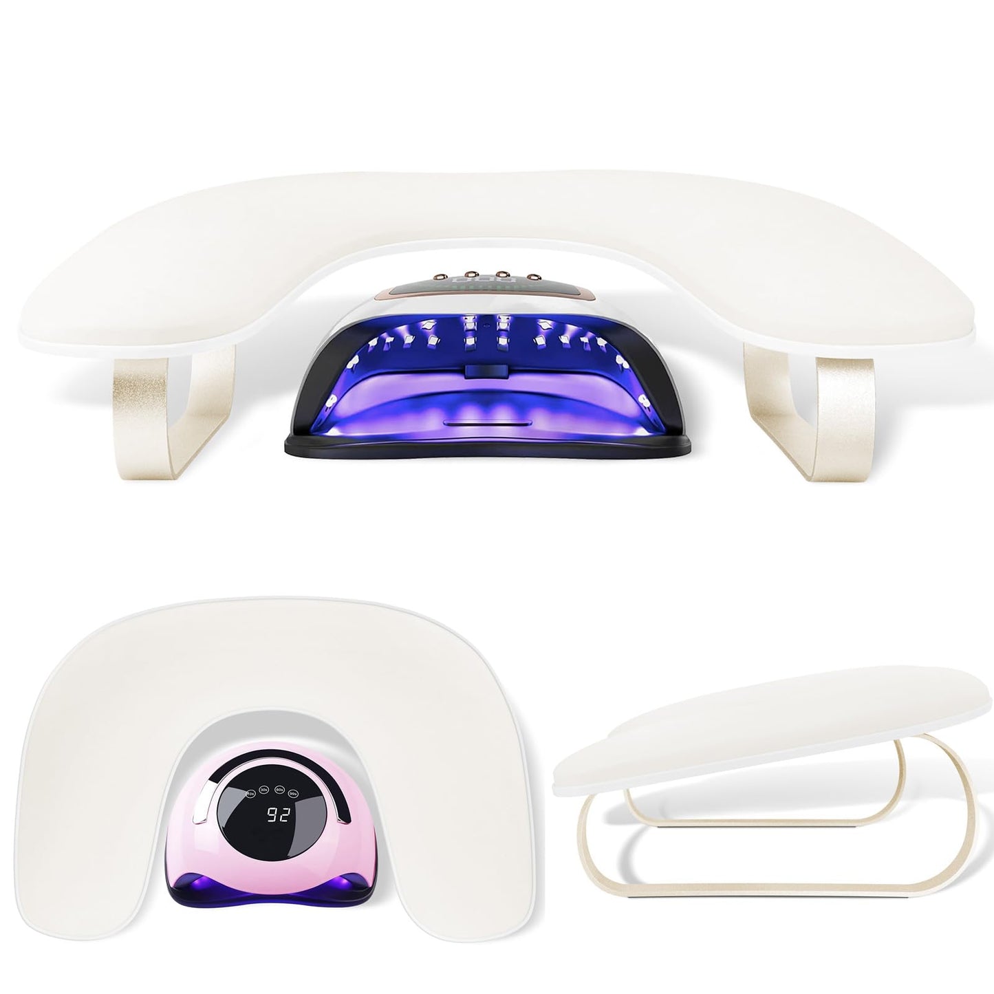 AONOLOVO Arm Rest for Nails – 10° U-Shaped Stand with Aluminum Alloy Holder