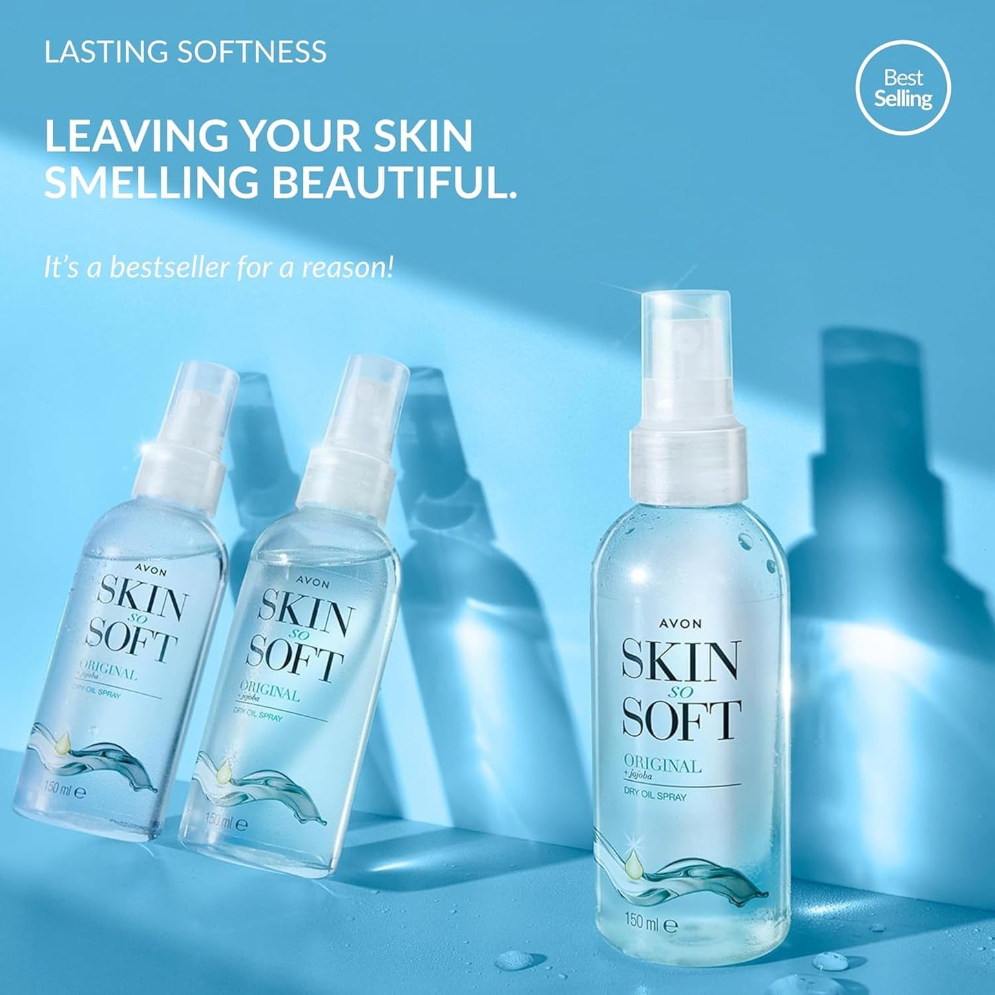 AVON SKIN SO SOFT Original Jojoba Oil Spray – Lightweight Dry Oil (3 Pack)