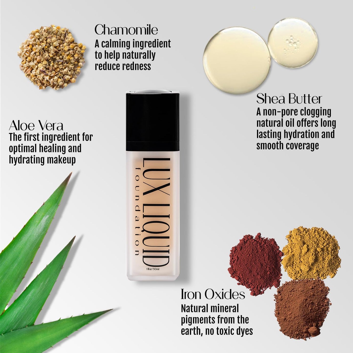 BaeBlu Organic Aloe-Based LUX Foundation Mocha – Vegan, Gluten-Free, Made in USA