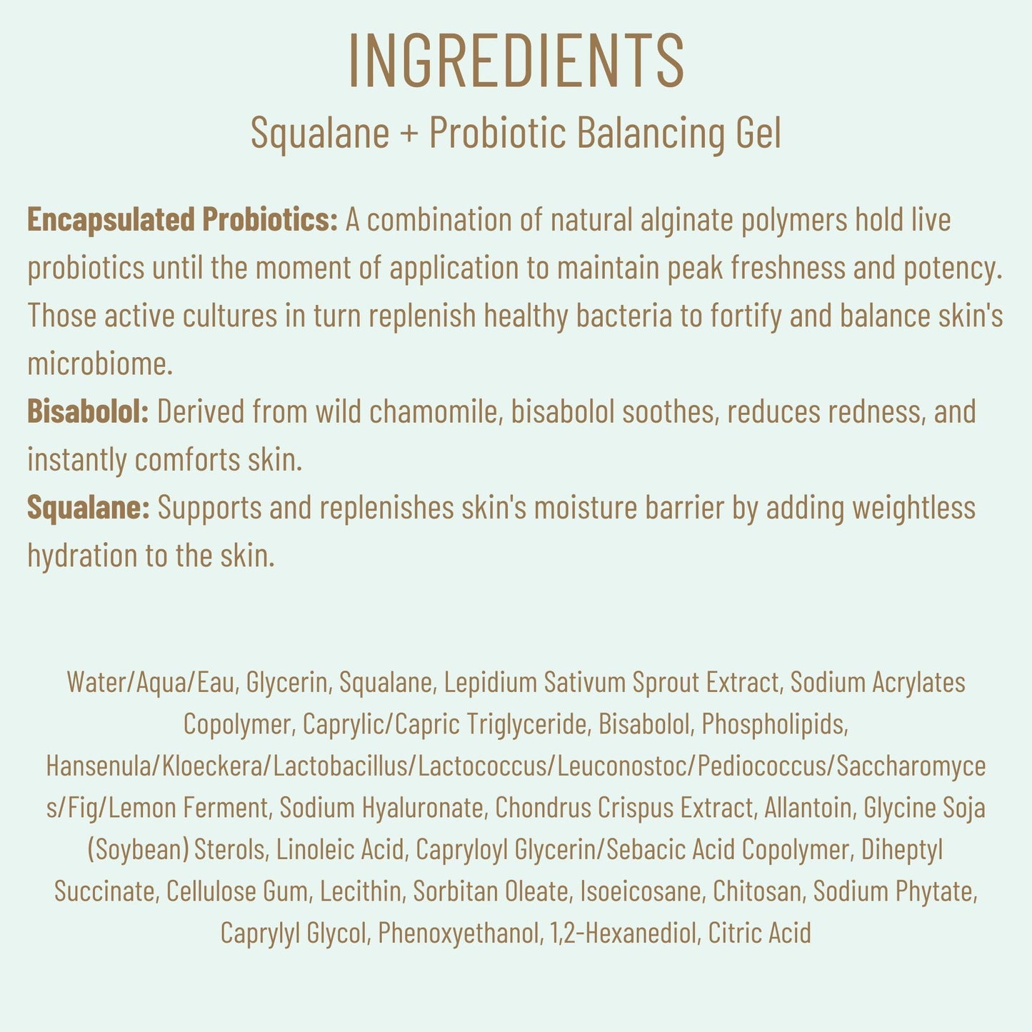 BIOSSANCE Squalane + Probiotic Balancing Face Gel Moisturizer | For Oily & Acne-Prone Skin