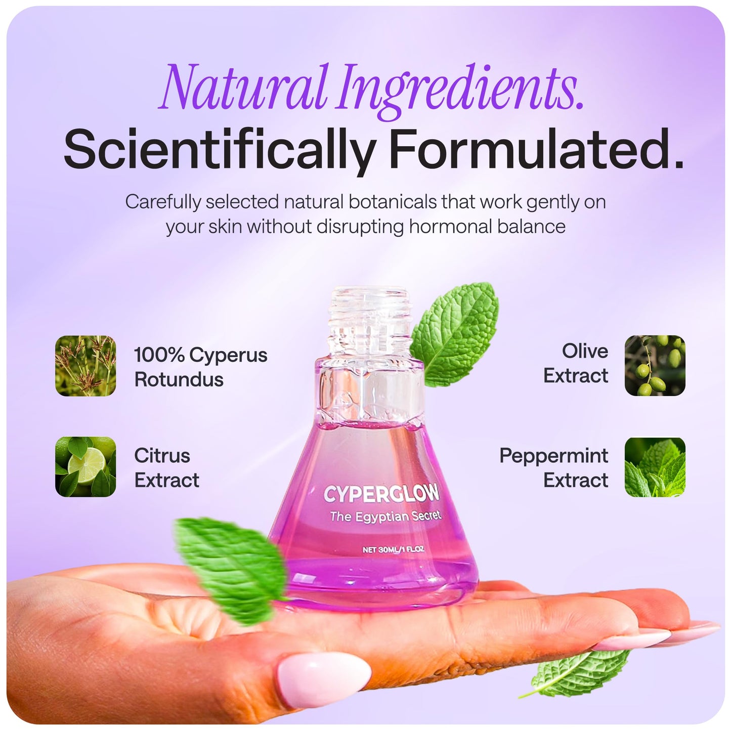 CYPERGLOW Cyperus Rotundus Skin Serum Oil – Natural Hair-Reducing & Shaving Oil for Women