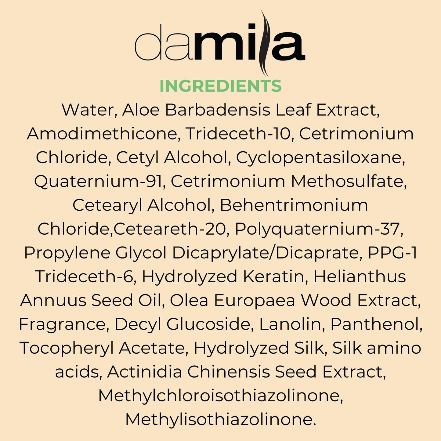 Damila Nourishing Conditioner with Keratin & Aloe Vera – For Damaged, Frizzy, Curly & Dry Hair (16.9 oz)