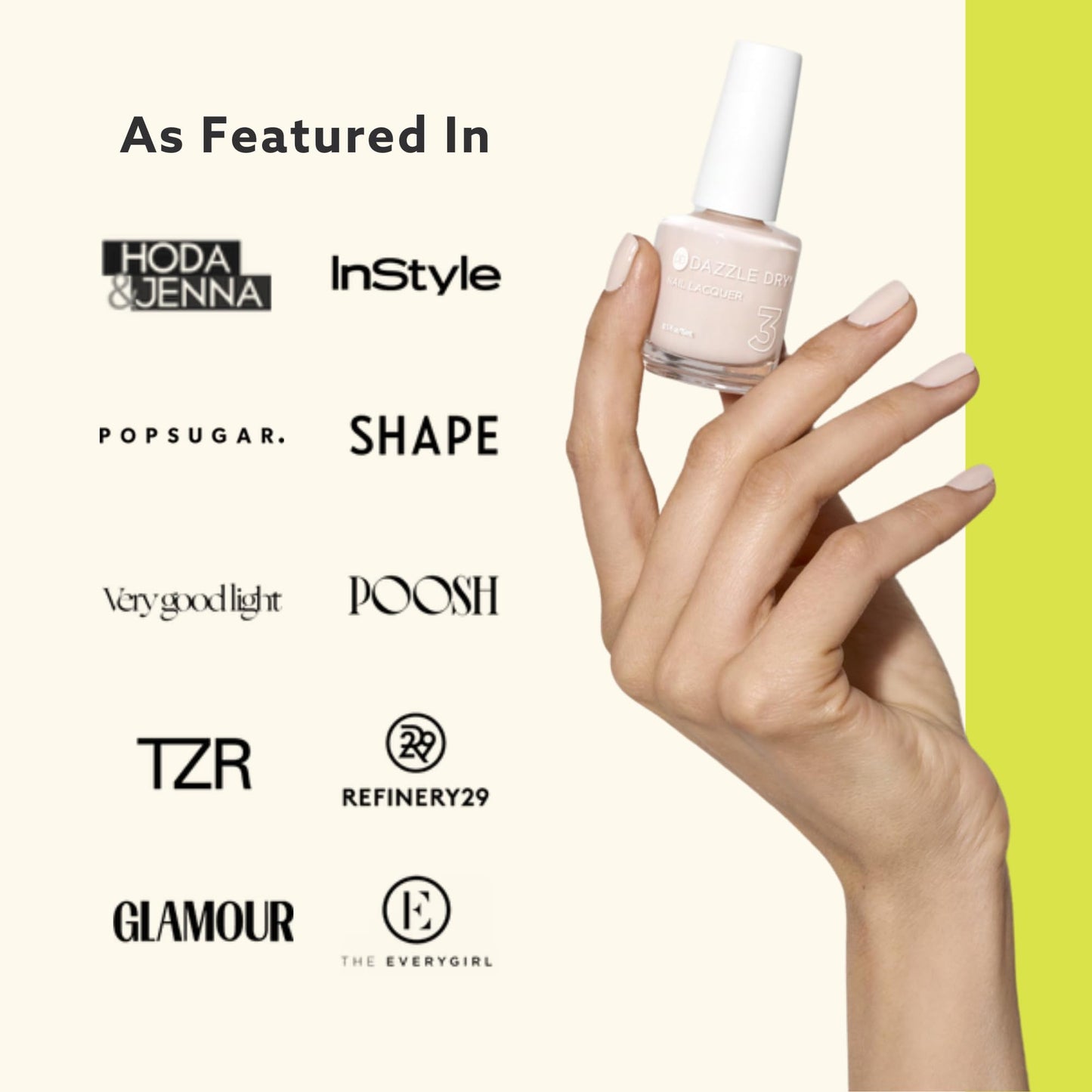 Dazzle Dry Nail Lacquer (Step 3) Palm Springs – Deep Seafoam Green, Semi-Sheer Cream | 0.5 fl oz