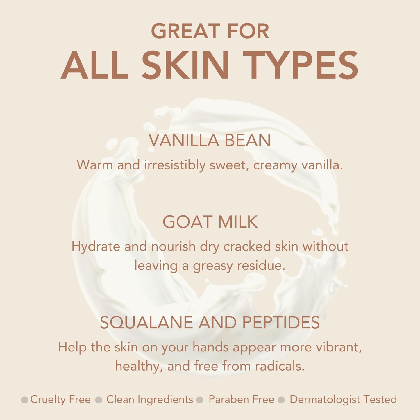 Dionis Youth Boosting Goat Milk Hand Cream 2oz – Peptides & Squalane, Vanilla Bean
