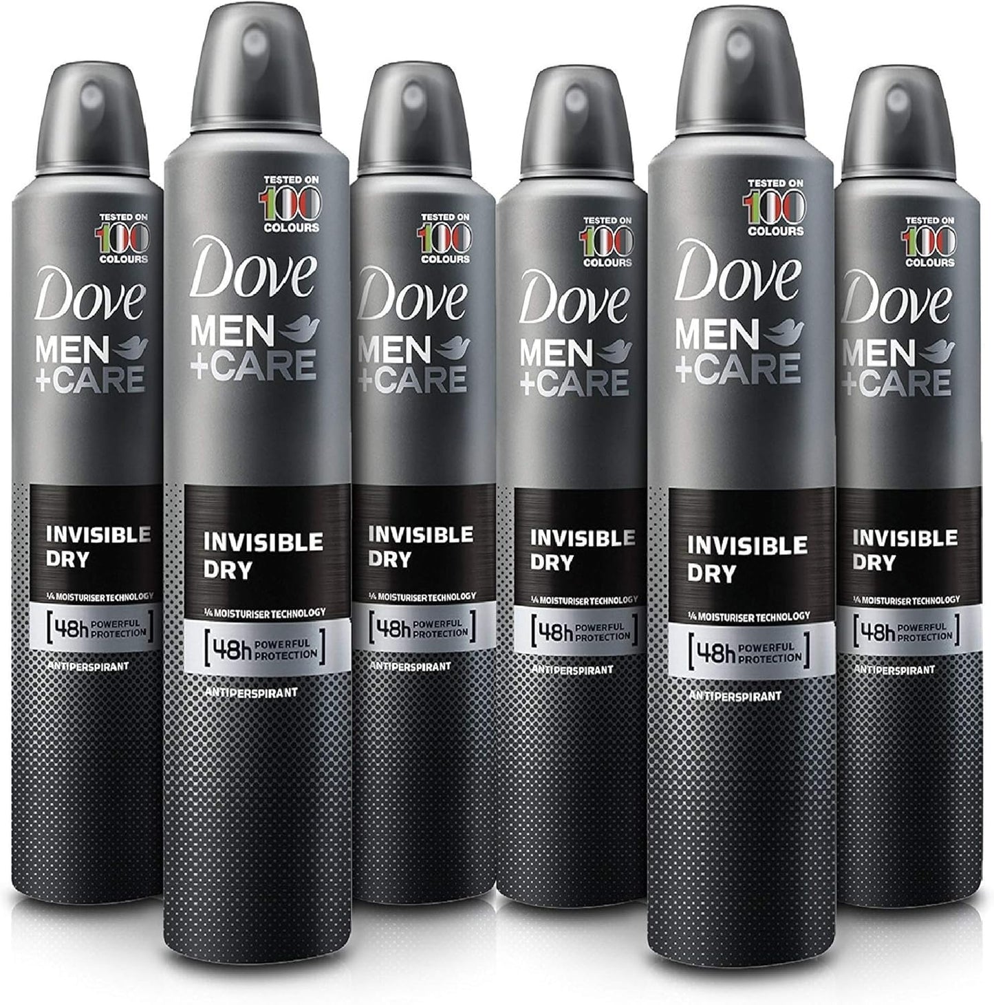 Dove Men+Care Invisible Dry Anti-Perspirant Spray — 6 Cans Pack (150ml each)