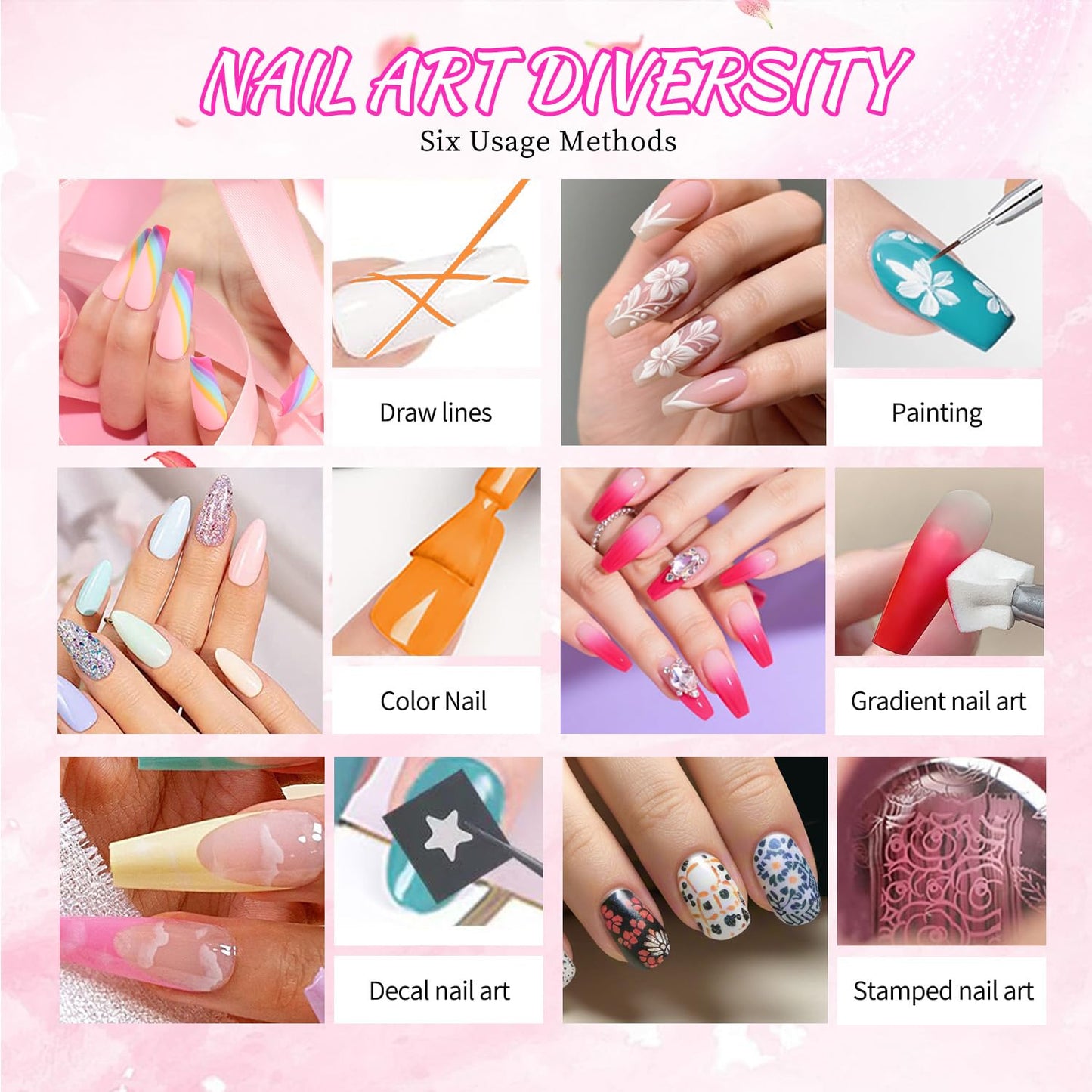Finger Secret 24-Color Ombre Gel Nail Polish Set with 100 Sponges – Gradient Blooming Gel for Salon or Home