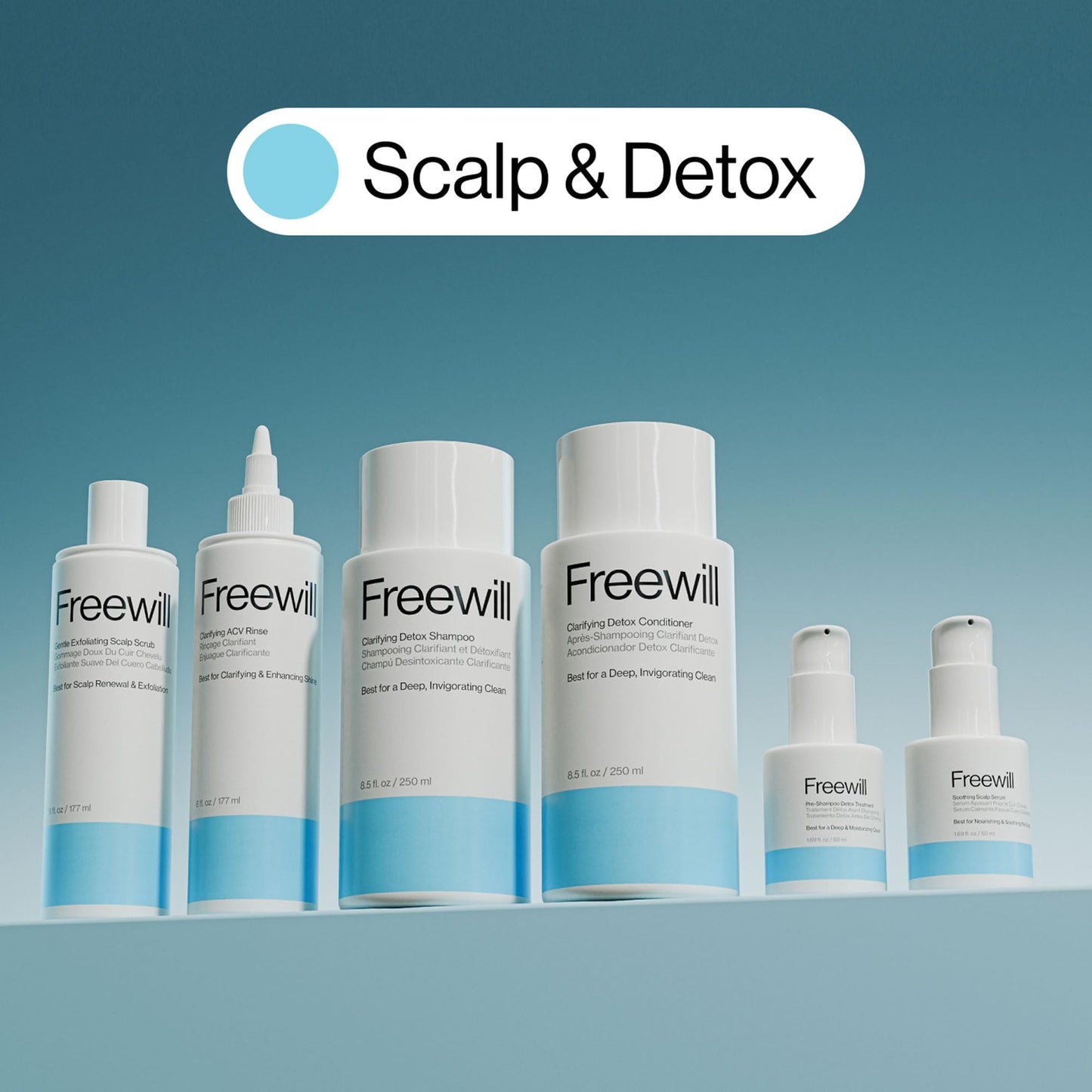 Freewill Soothing Scalp Serum | Hydrating Exfoliator for Dry Scalp – 1.7 oz