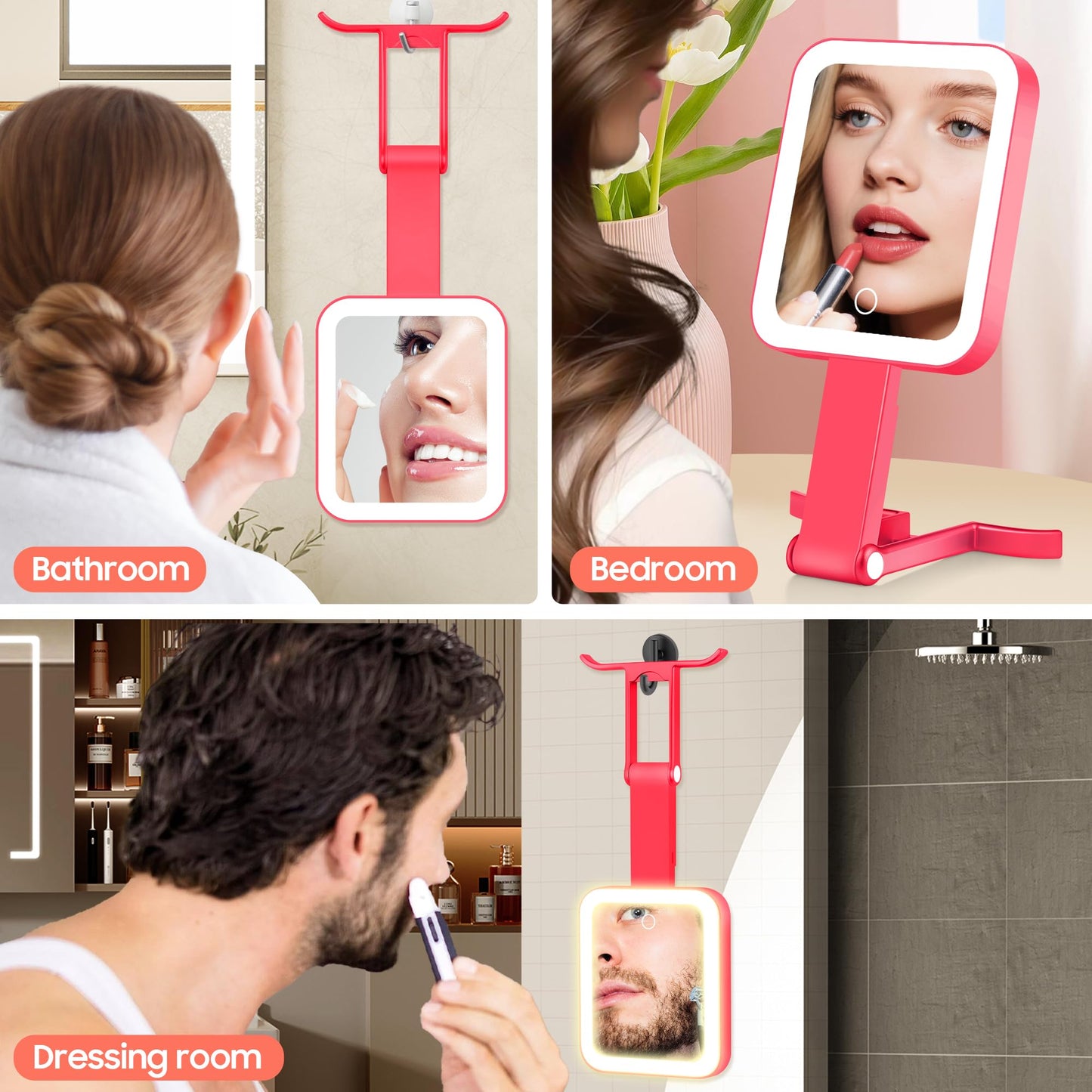 GOMIPURU Magnifying Travel Mirror with Light – 30X/1X, Foldable & Portable