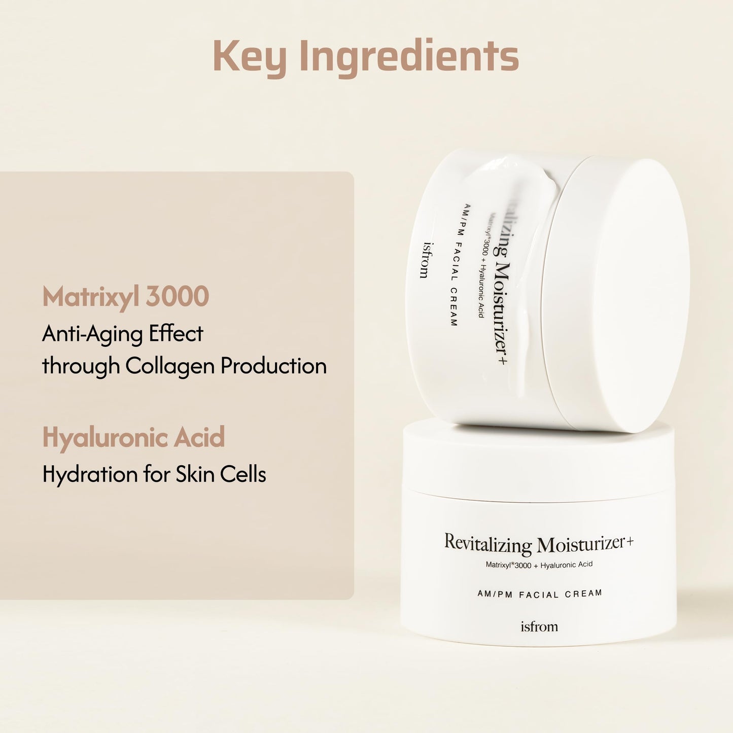 IS_FROM Revitalizing Moisturizer+ – Lightweight AM/PM Cream with Matrixyl 3000 & Hyaluronic Acid