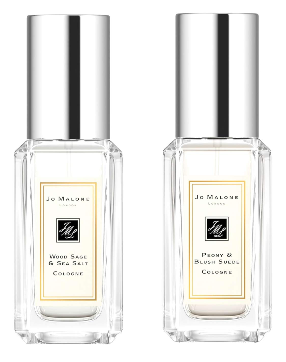 Jo Malone Wood Sage & Sea Salt + Peony & Blush Suede Duo — Mini Travel Size 0.3 oz Each