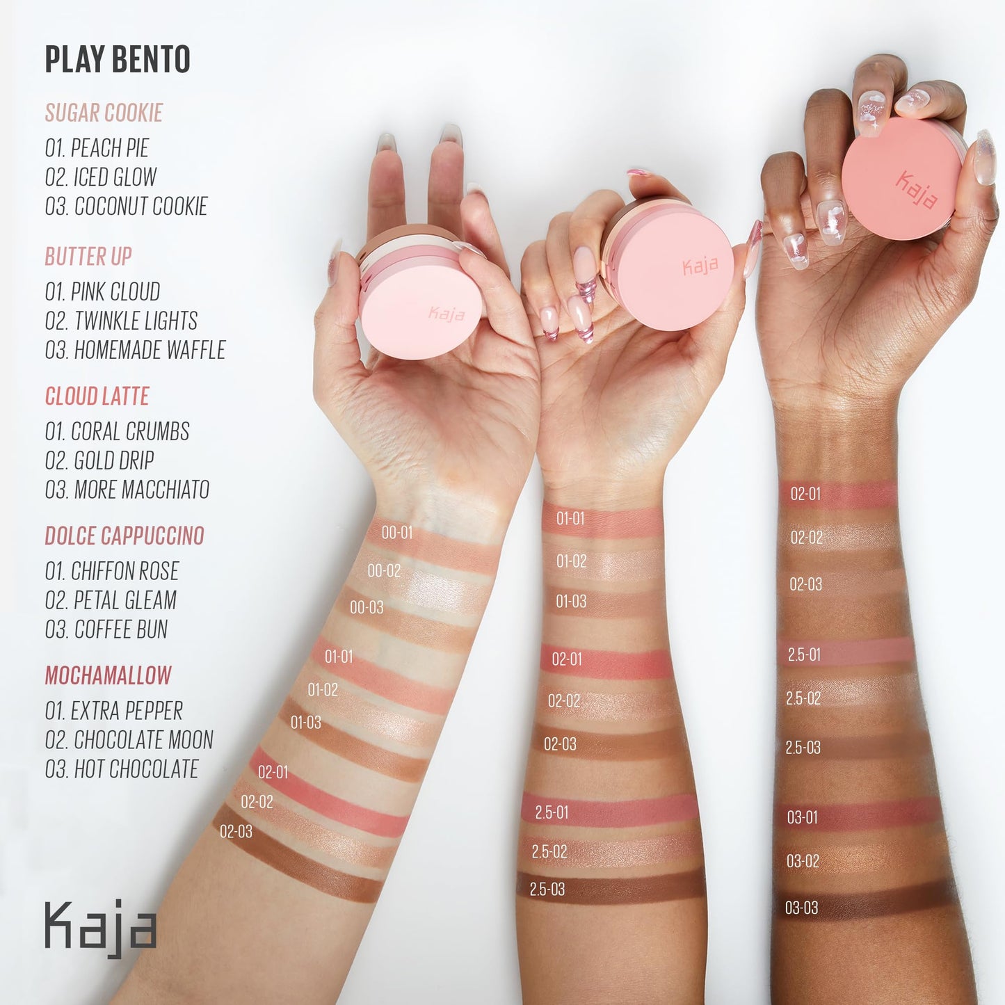 KAJA Play Bento Mochamallow 3-Color Palette — Blusher, Highlighter & Cream Bronzer