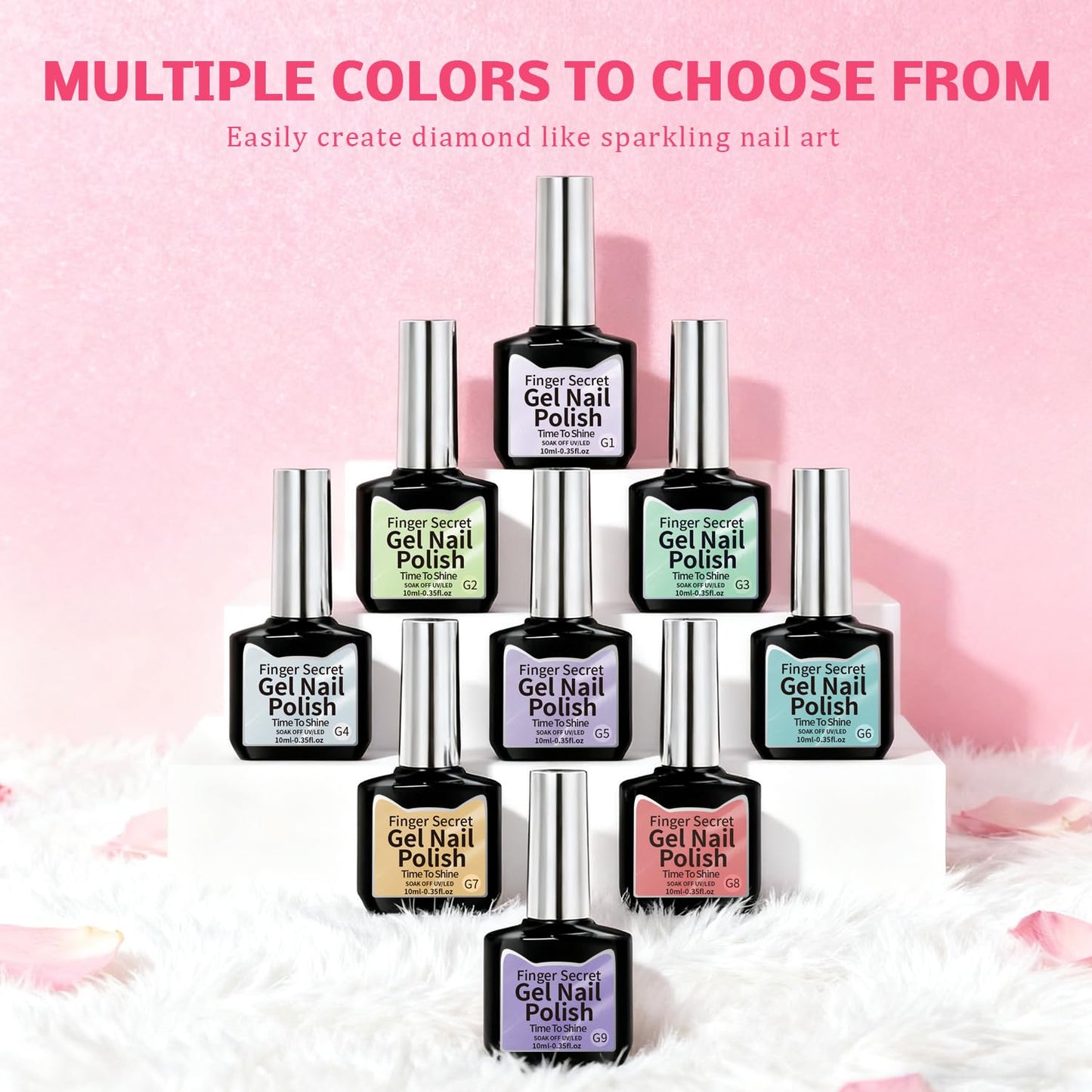 Karroy Cat Eye Gel Nail Polish Set – Magnetic Shimmer Kit (9 Colors) | Soak Off, UV/LED Cured