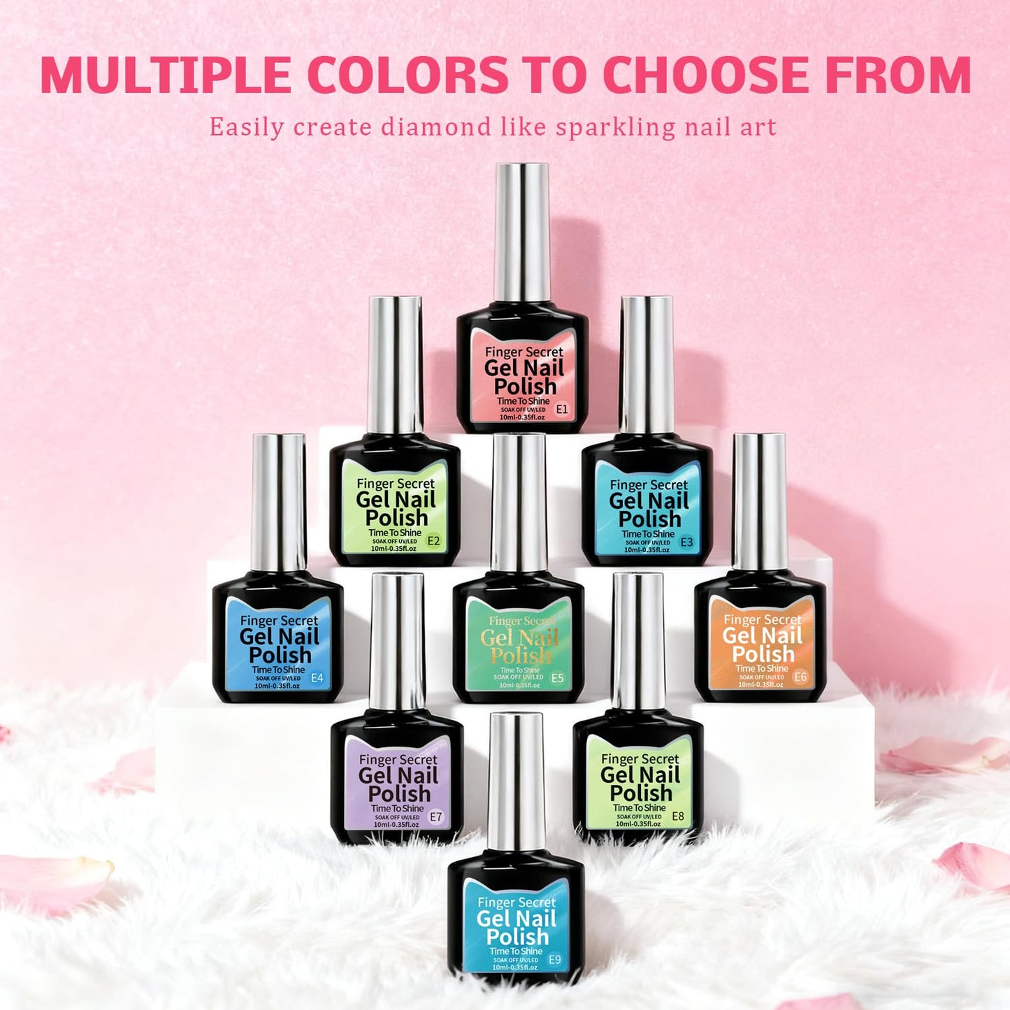 Karroy Cat Eye Gel Nail Polish Kit - 9-Color Magnetic Shimmer, UV/LED Cured
