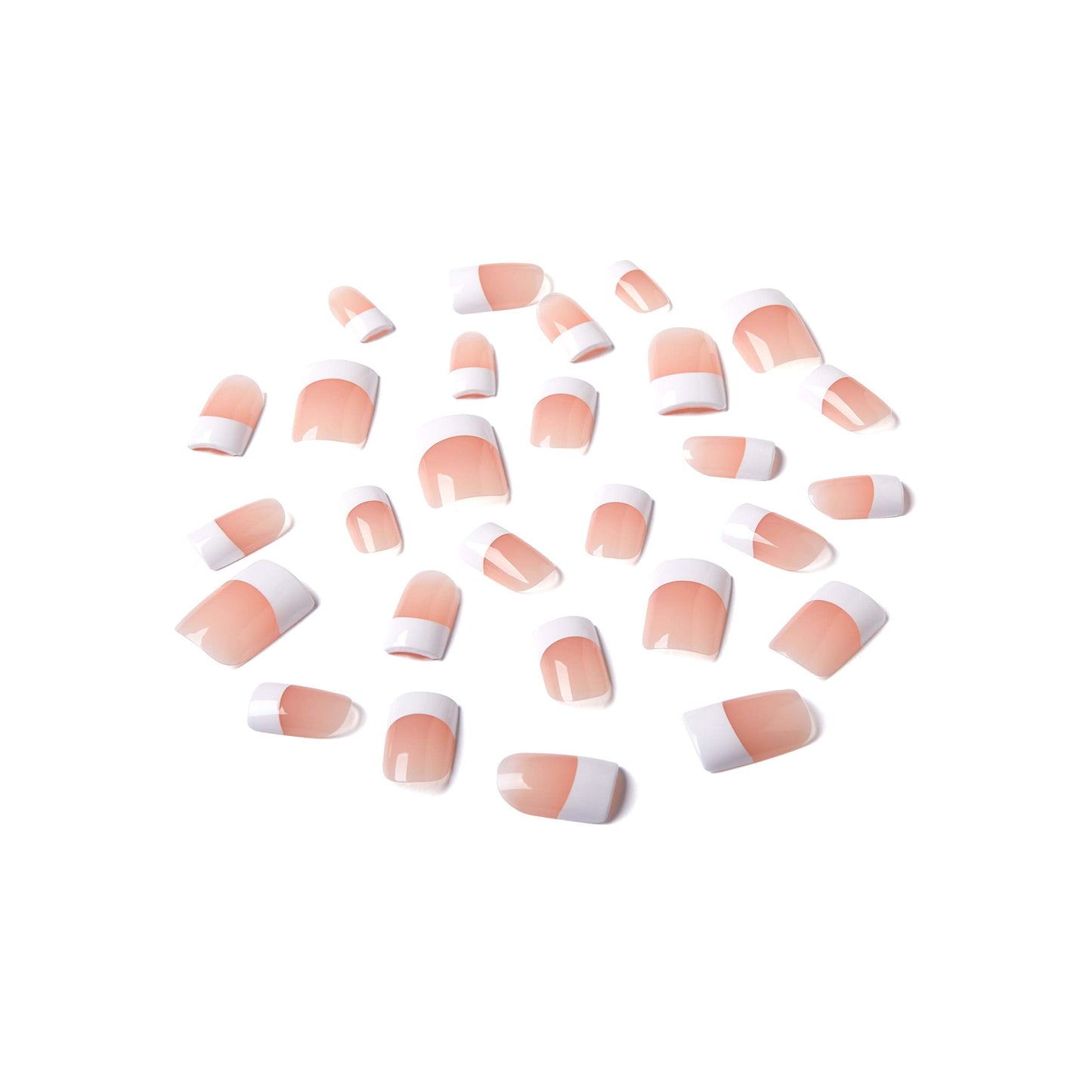 KISS Salon Acrylic French Kit Sugar Rush Medium (6 Pack) – Ultra-Flexible, Never Chips