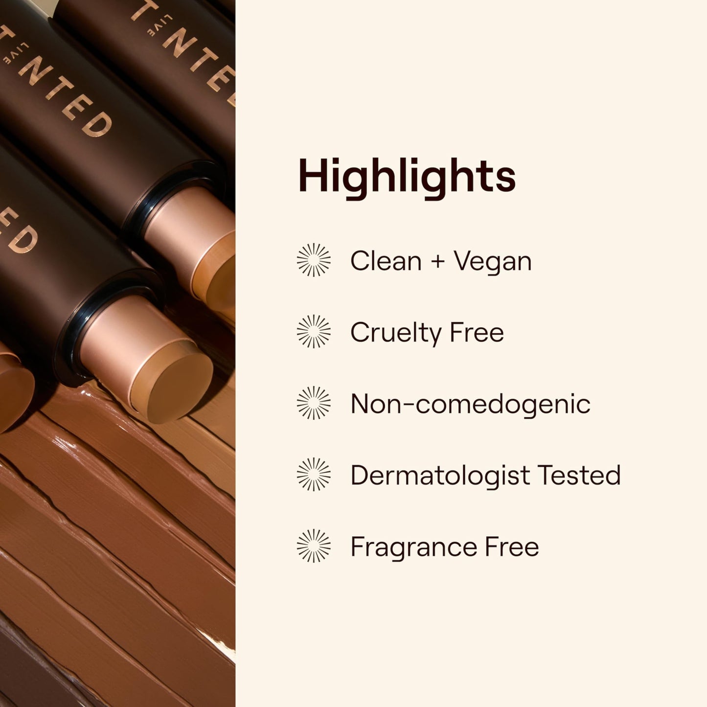 Live Tinted HUESTICK Complexion Stick - Shade 02 | Medium-to-Full Buildable Coverage, Soft Matte Finish
