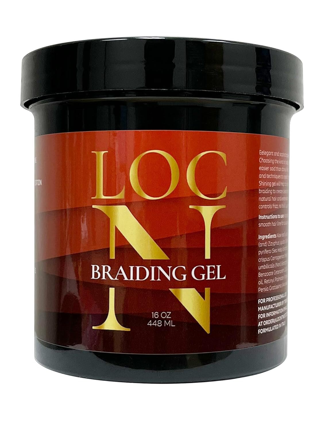 LOC N Professional Braiding Gel 16oz Extra Hold | All Natural, Non Greasy