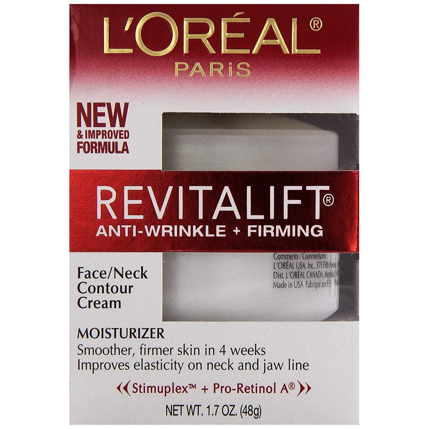 L'Oreal Paris Revitalift Face & Neck Anti-Wrinkle & Firming Moisturizer Day Cream 1.70 oz (Pack of 3)