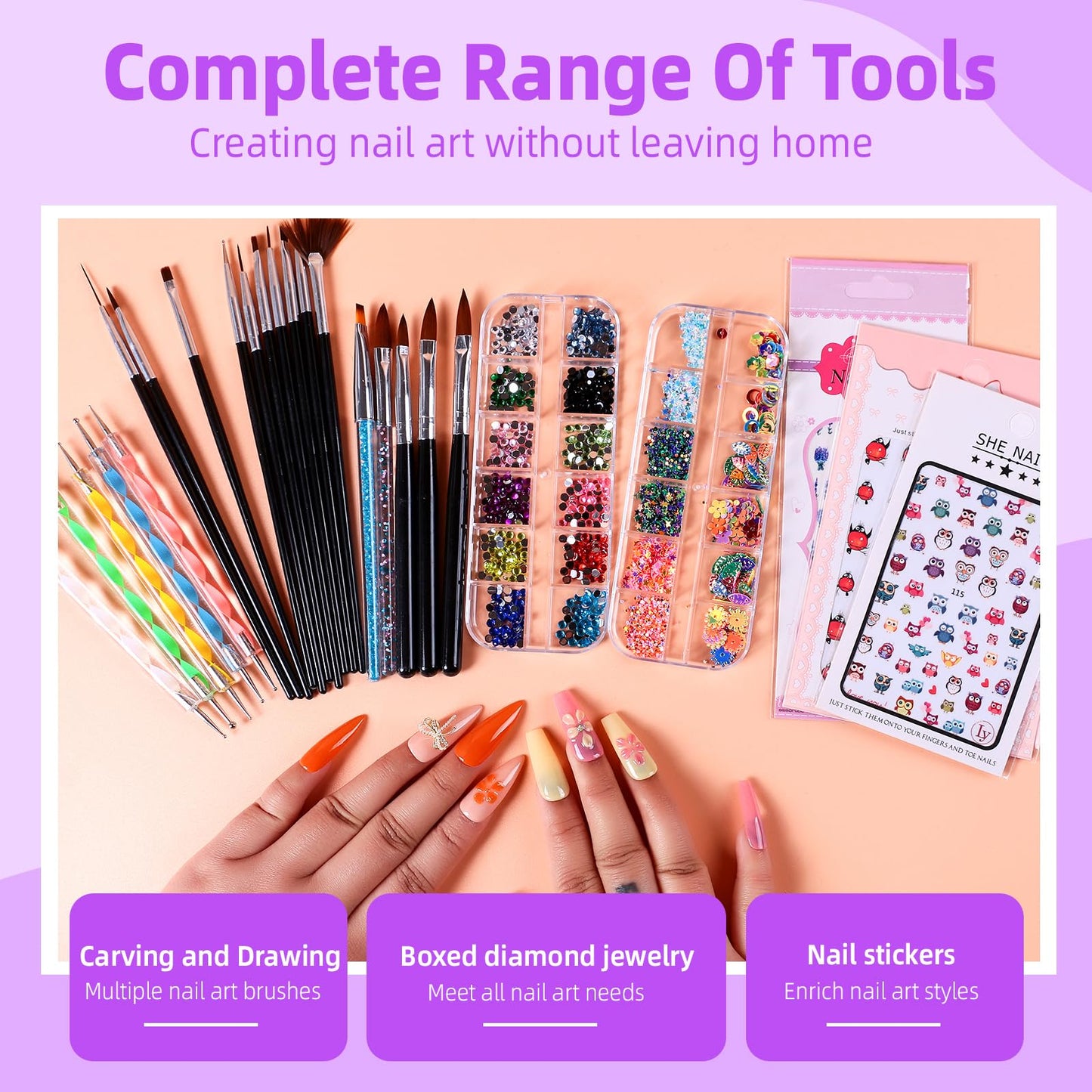 Major Dijit Acrylic Nail Kit with Drill - Complete DIY Nail Art Set for Beginners