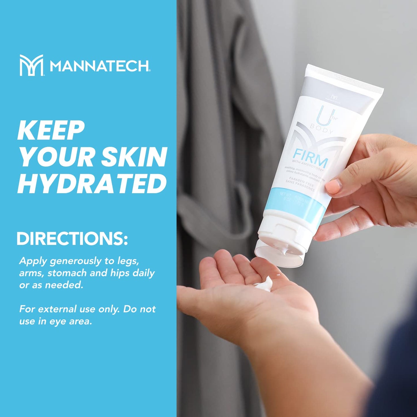 Mannatech Firm with Ambrotose Moisturizing Body Cream – 6oz, Paraben-Free for All Skin Types