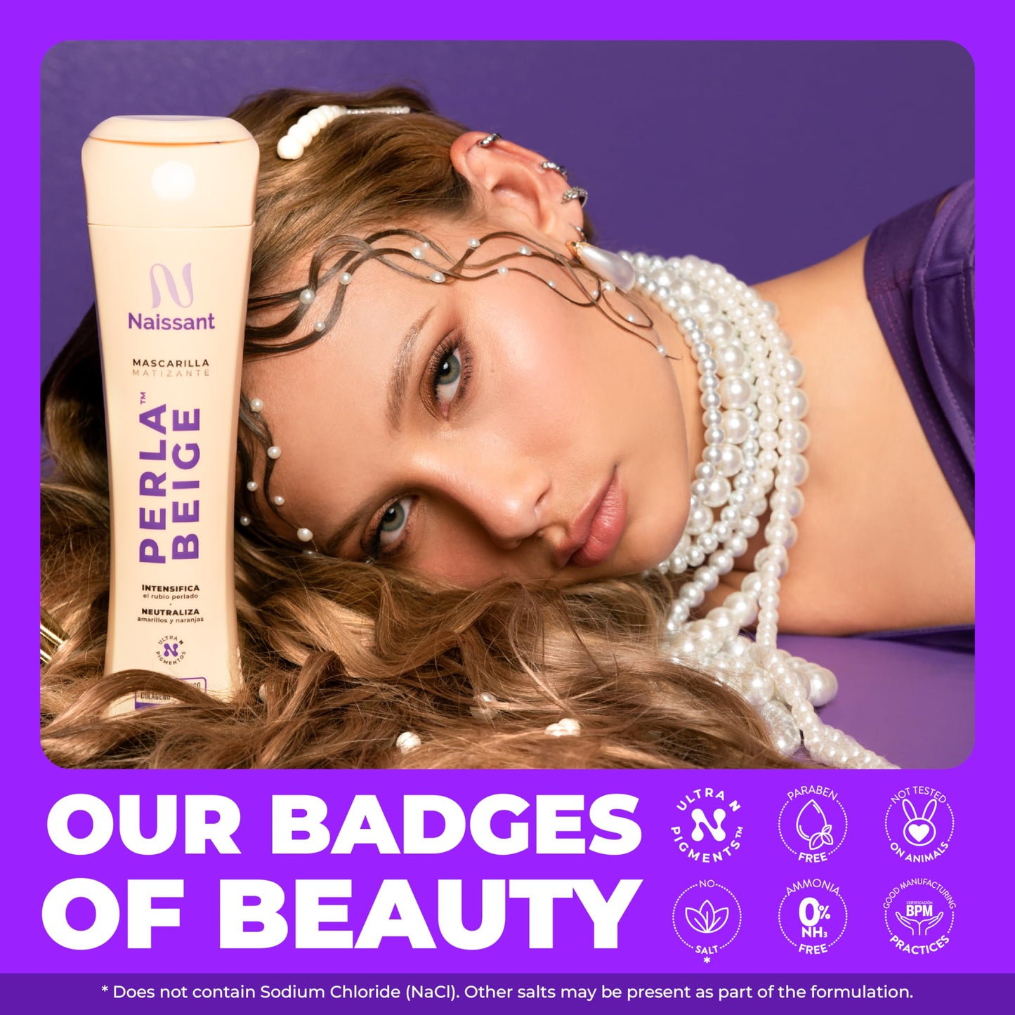 Naissant Pearl Blonde Set: Purple Shampoo & Toning Mask to Eliminate Brassiness | Paraben, Ammonia & Sulfate Free | 10.1 oz