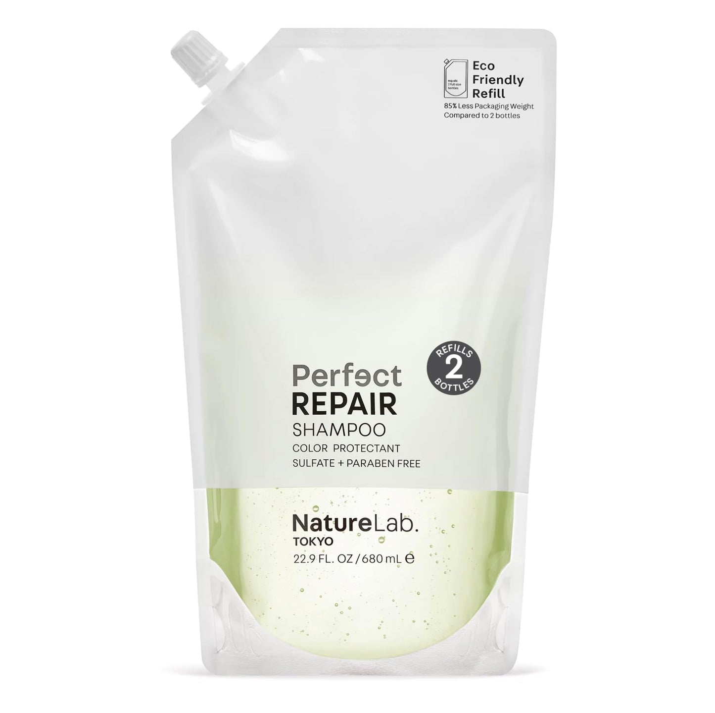 NatureLab.TOKYO Perfect Repair Shampoo – Refill Pouch for Damaged & Color-Treated Hair, 22.9oz