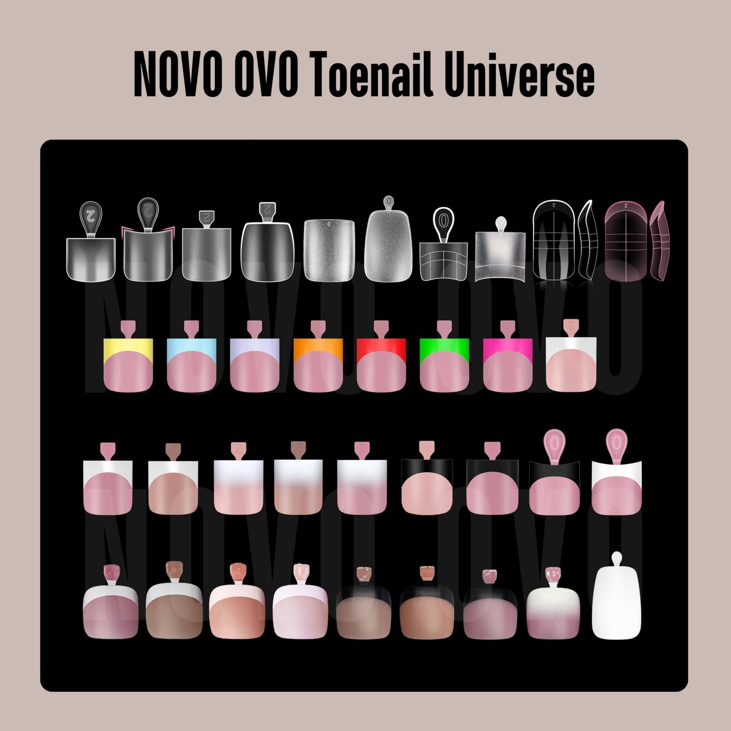 NOVO OVO French Tip Matching Press-on Nails Set – Berry Pink, Soft Gel Extension, 360 pcs