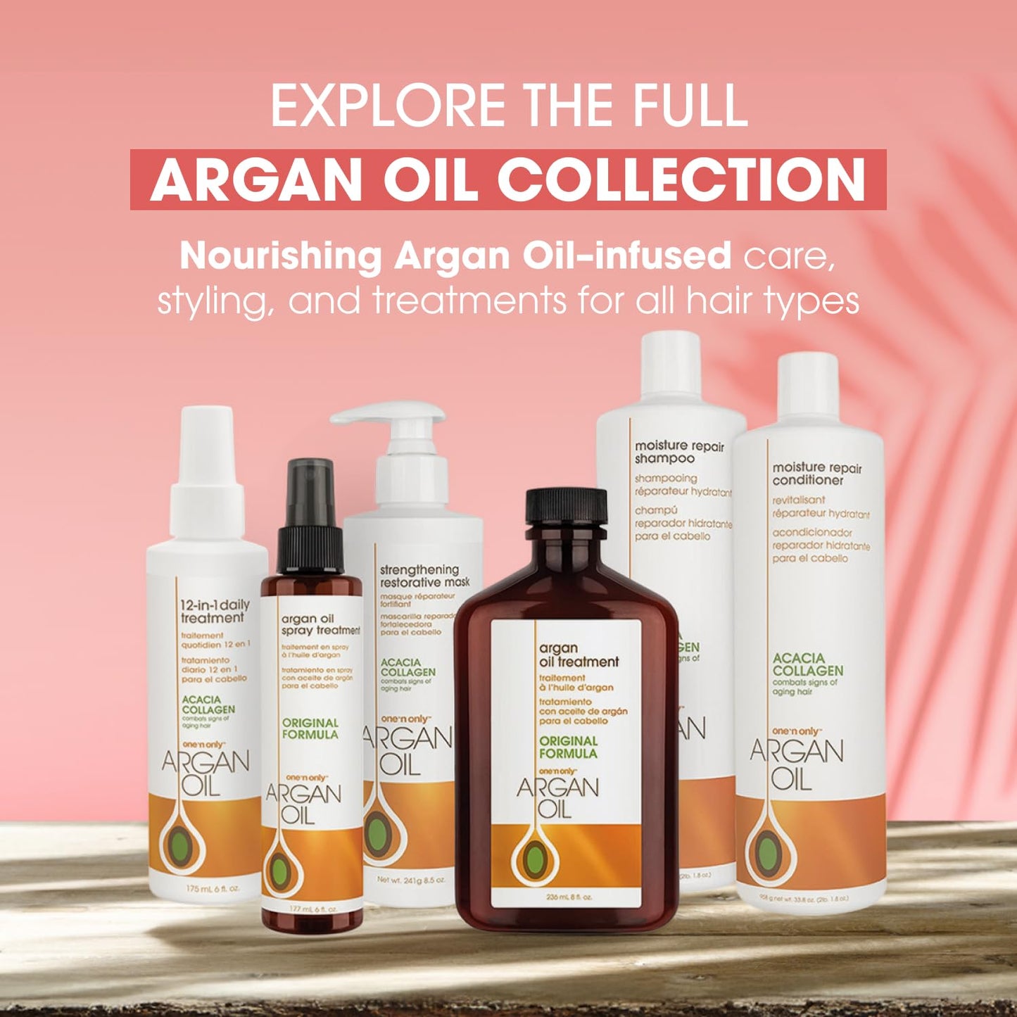 One 'N Only Defining Curl Cream with Argan Oil – Leave-In, Anti-Frizz, 9.8 oz 3-Pack