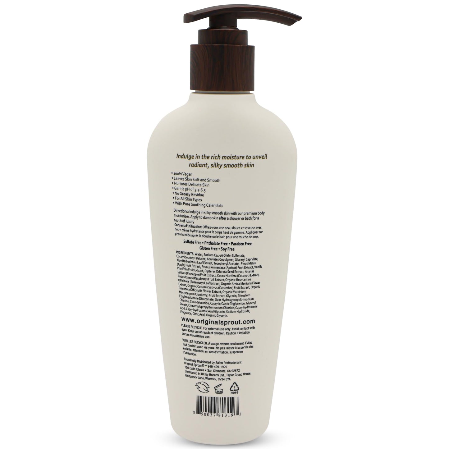 Original Sprout Luscious Island Body Moisturizer – Fast-Absorbing Coconut Mango Lotion, Vegan & Sulfate-Free, 8 fl oz