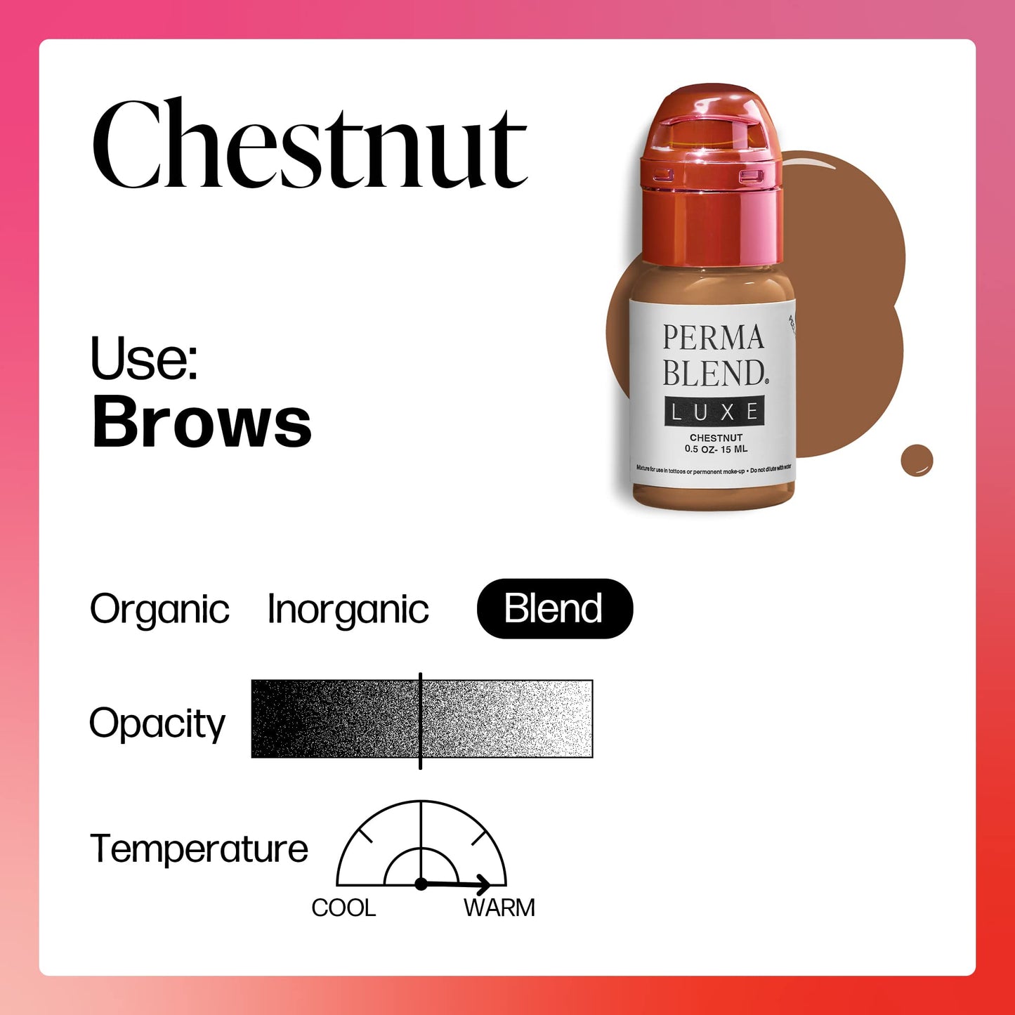 Perma Blend Luxe Chestnut Lip Tattoo Ink – Vegan, Cruelty-Free Microblading Pigment (0.5 oz)