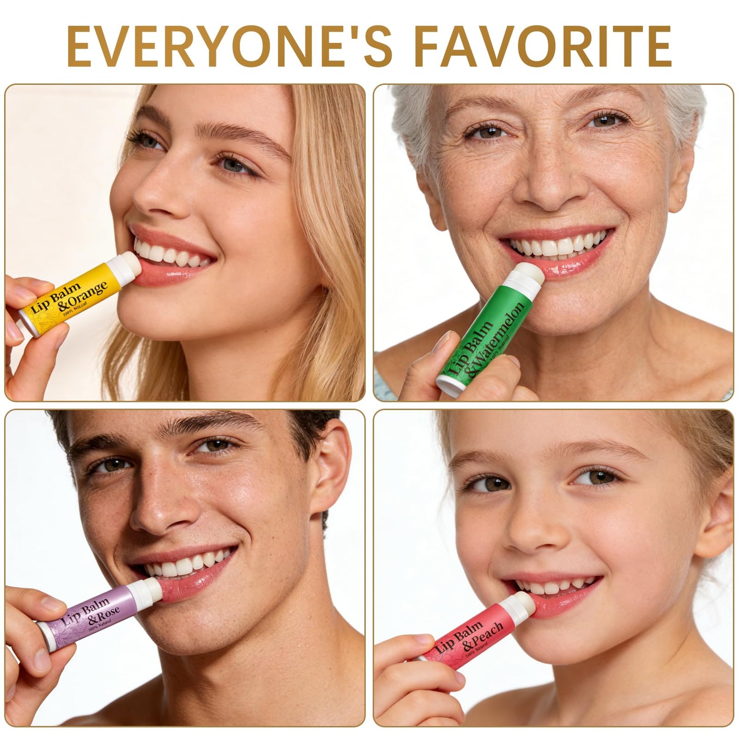 RBUGR 84 Pack Lip Balms – 12 Flavors Natural Moisturizing Balm (4.2g each)