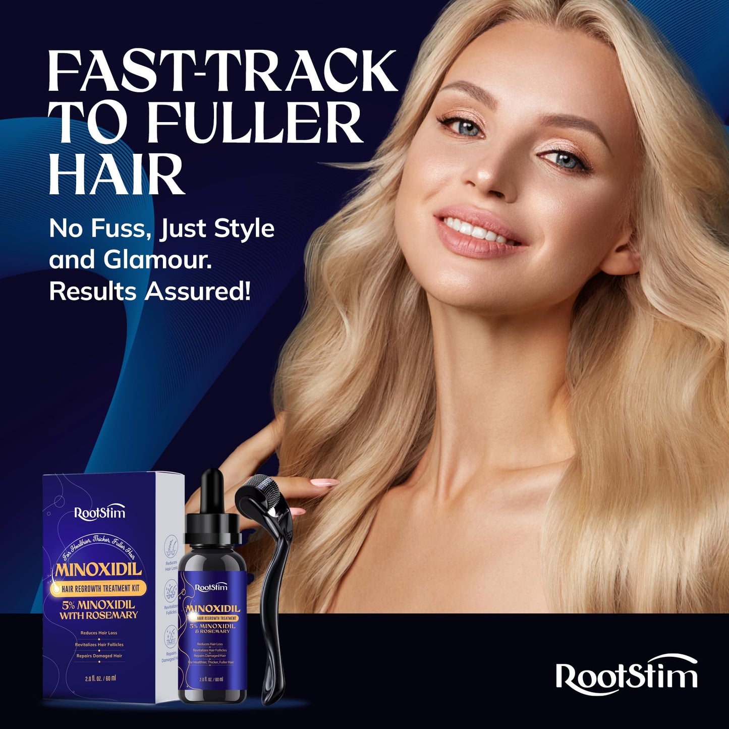 RootStim 5% Minoxidil Kit for Men & Women | Hair & Beard Growth Spray, 60 mL