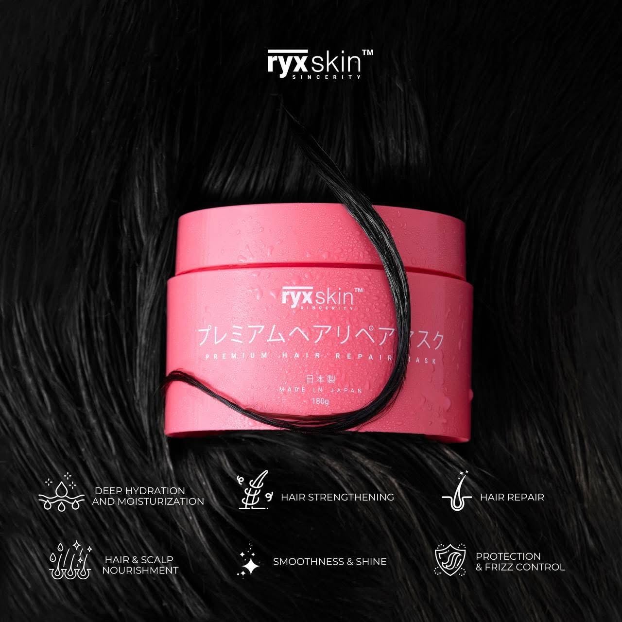 Ryxskin Premium Hair Repair Mask 180g | Japan-Made for Deep Hydration and Shine