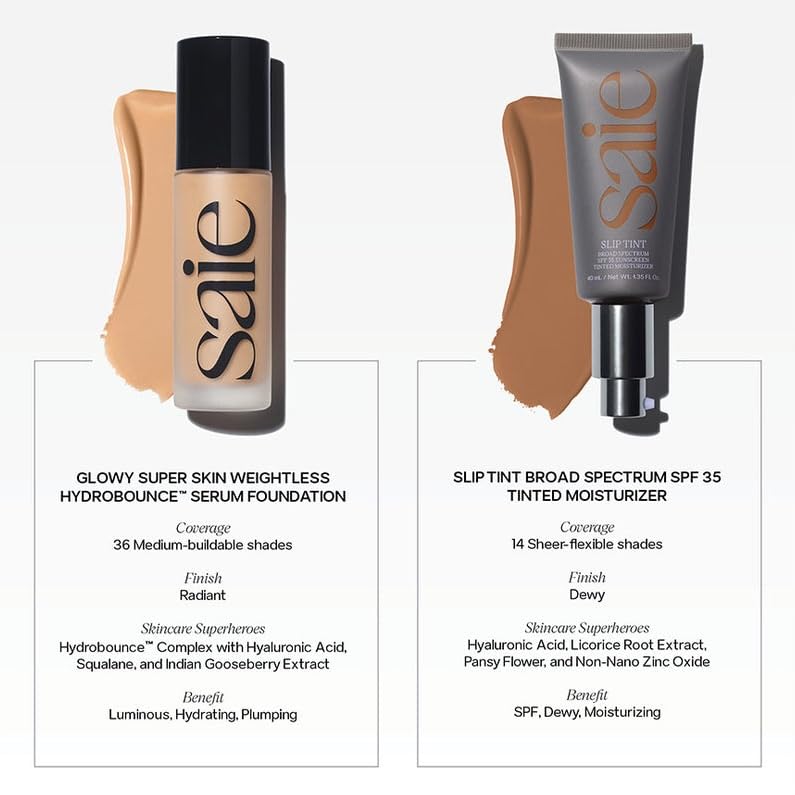 Saie Slip Tint SPF 35 – Shade Six Hydrating Glow Tinted Moisturizer