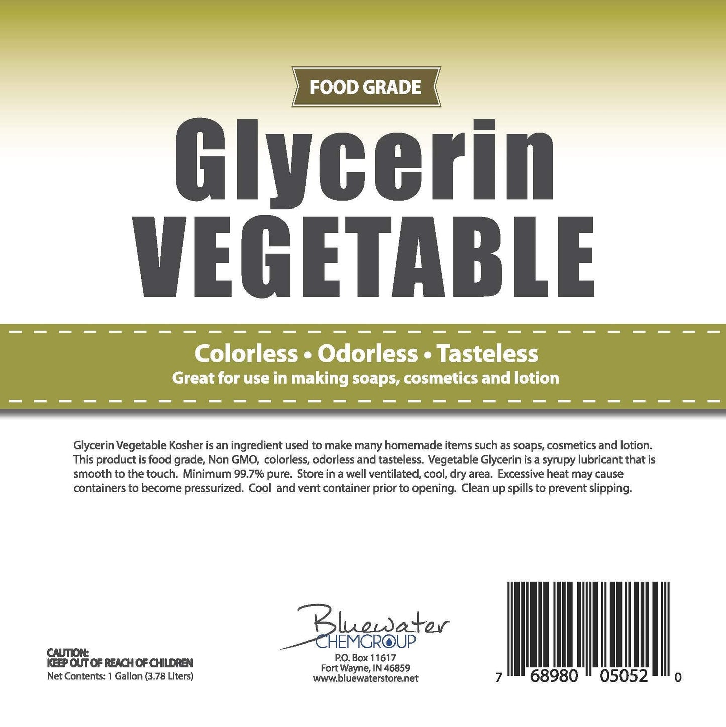 Vegetable Glycerin 1 Gal - USP Grade | Sanco Industries