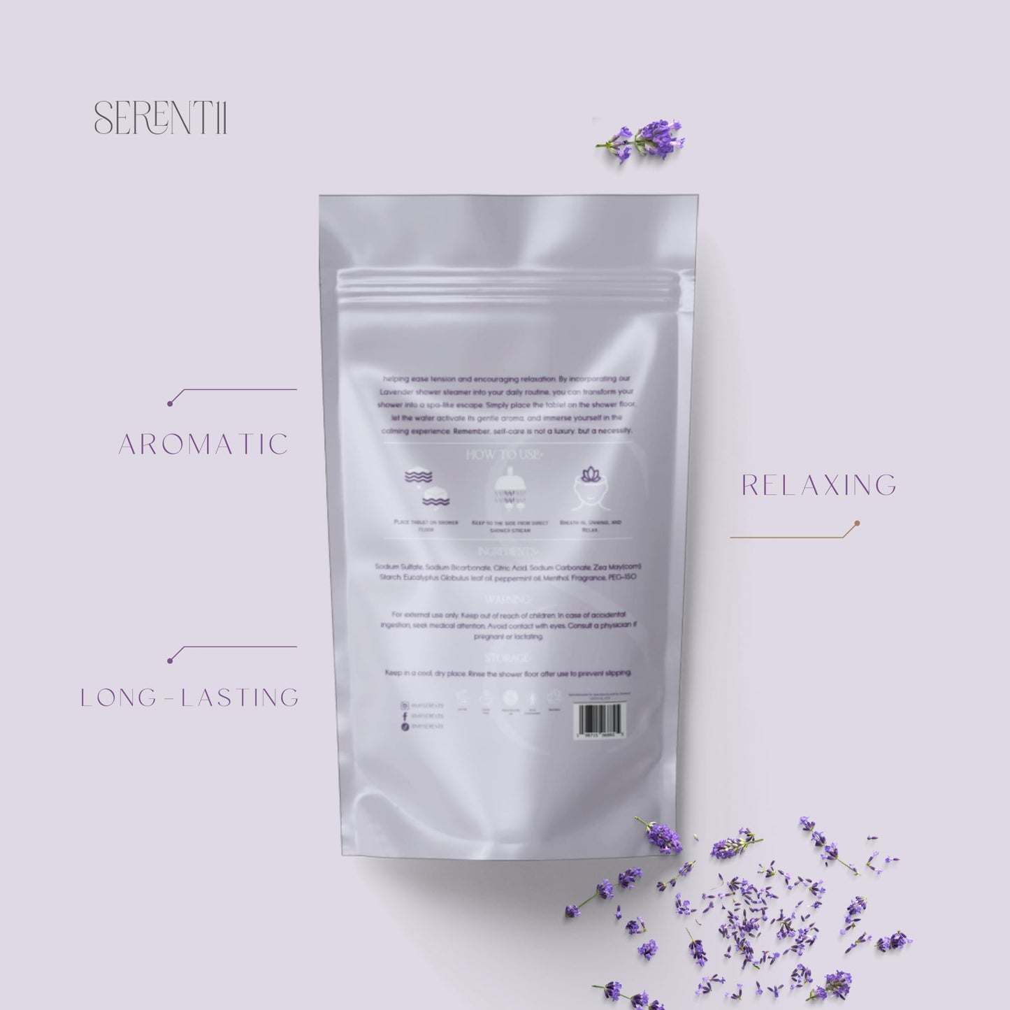 Serentii Shower Steamers Lavender – Aromatherapy Tablets for Relaxation | Individually Wrapped
