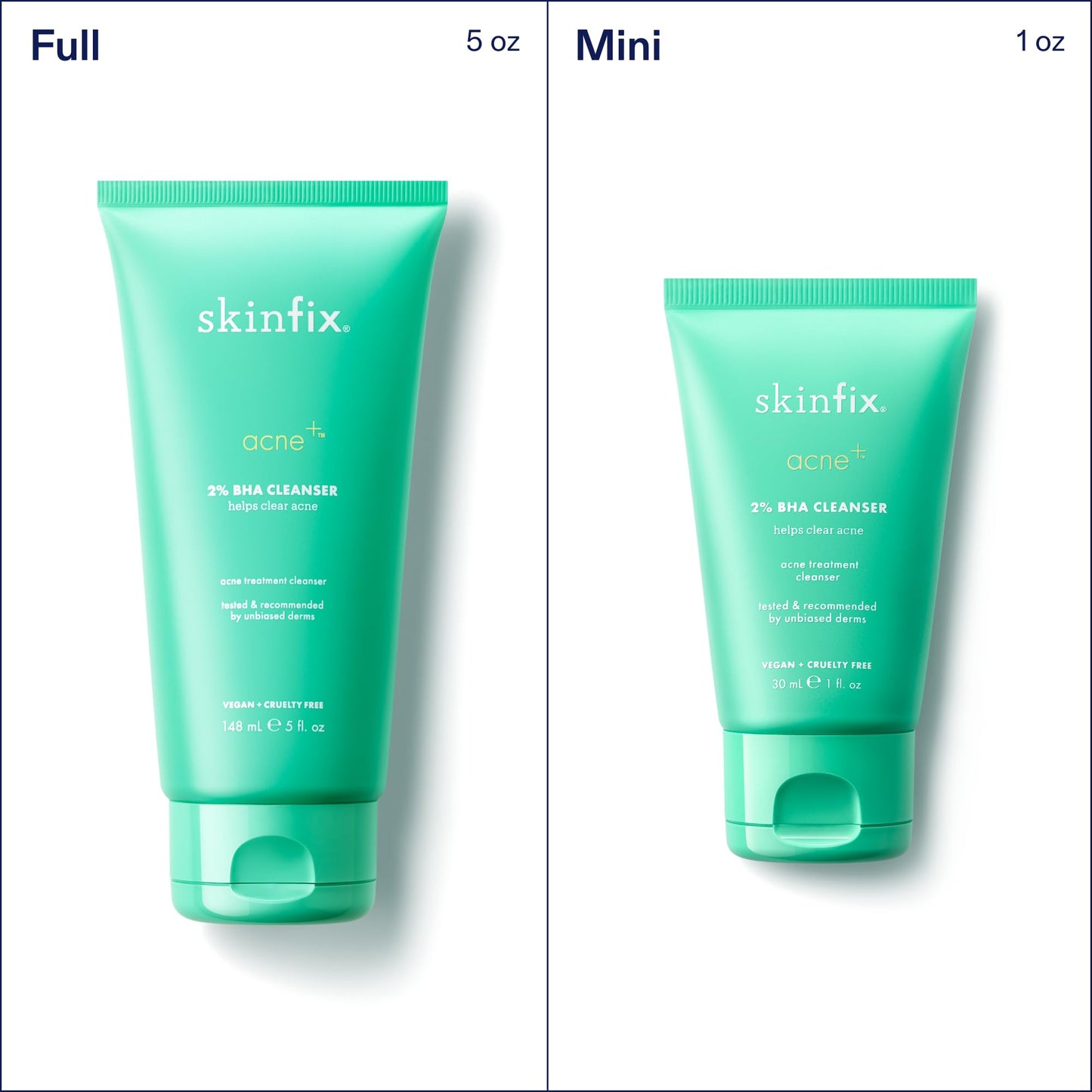 Skinfix 2% BHA Cleanser - Fragrance-Free Acne Care for All Skin Types (5 oz) | Vegan & Cruelty-Free