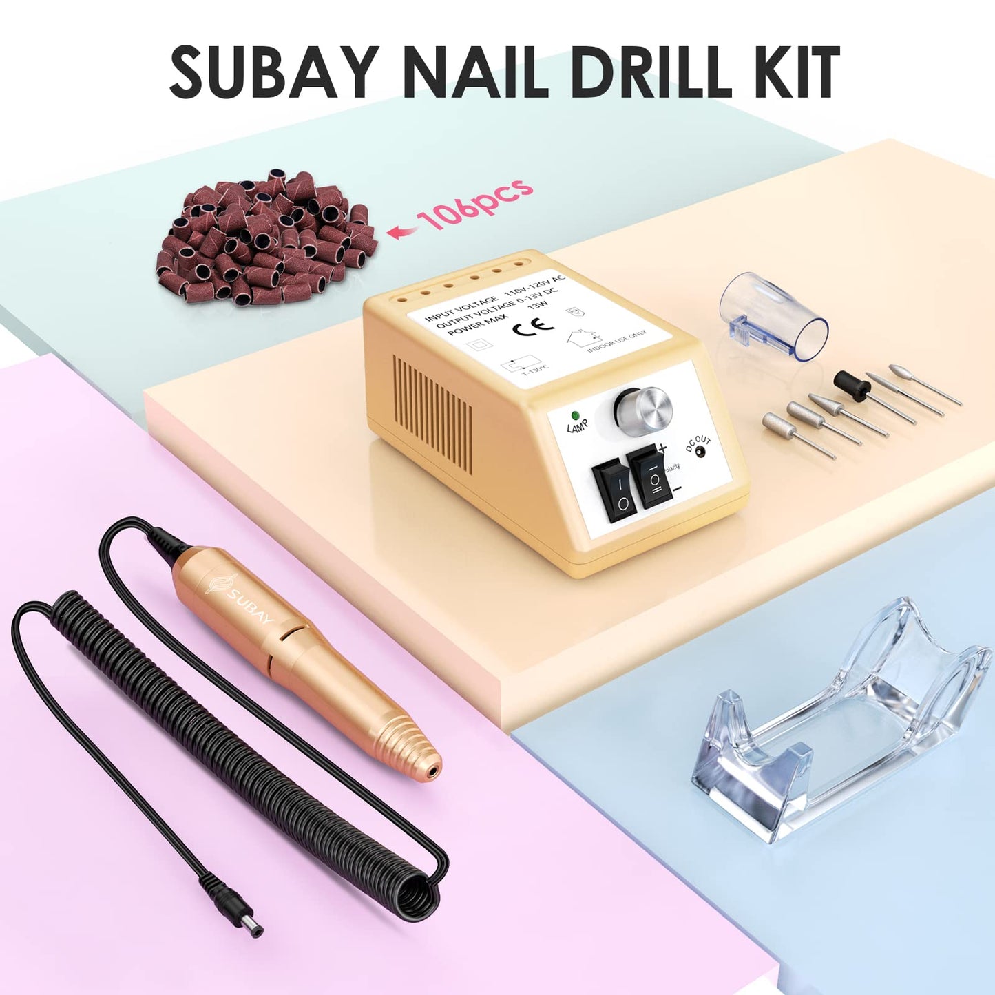 SUBAY Subway Professional Nail Drill Machine – 20000RPM Electric File for Acrylic & Gel Nails