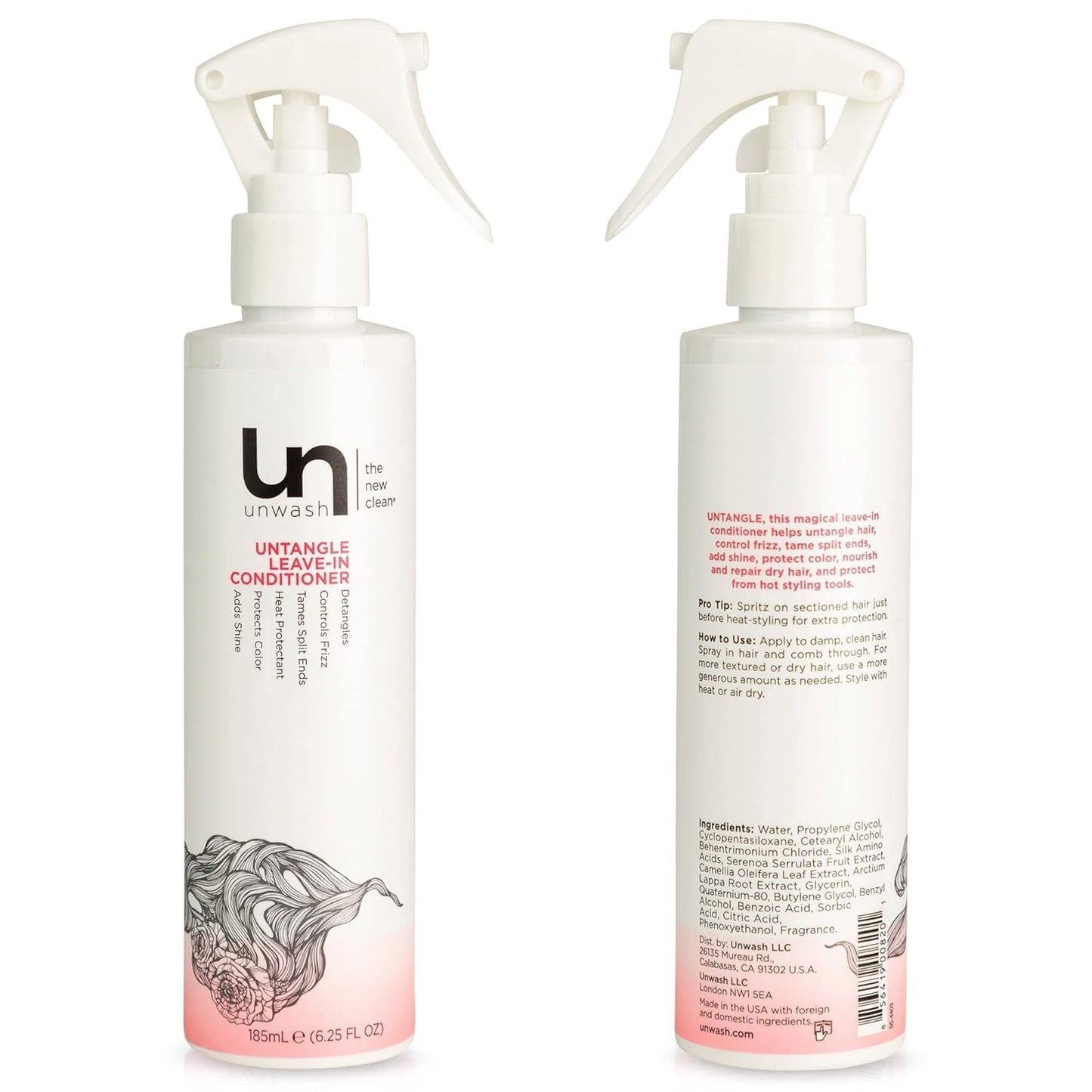 Unwash Untangle Leave-In Conditioner – Gentle Detangling, Frizz Control, Heat Protection | Vegan & Cruelty-Free