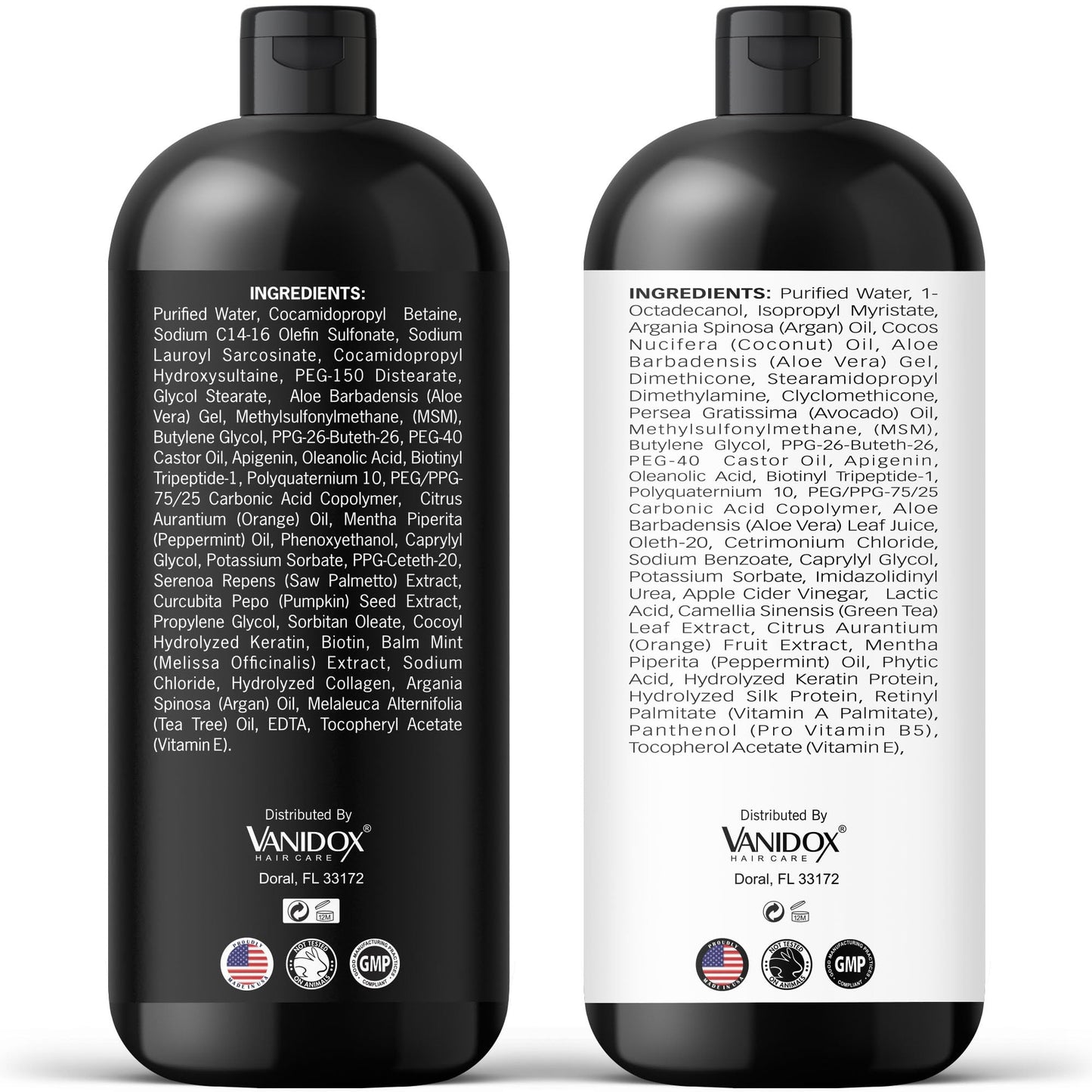 VANIDOX Carbonic Acid Shampoo & Conditioner Set — Deep Moisture, Volume & Scalp Nourishment | Made in USA