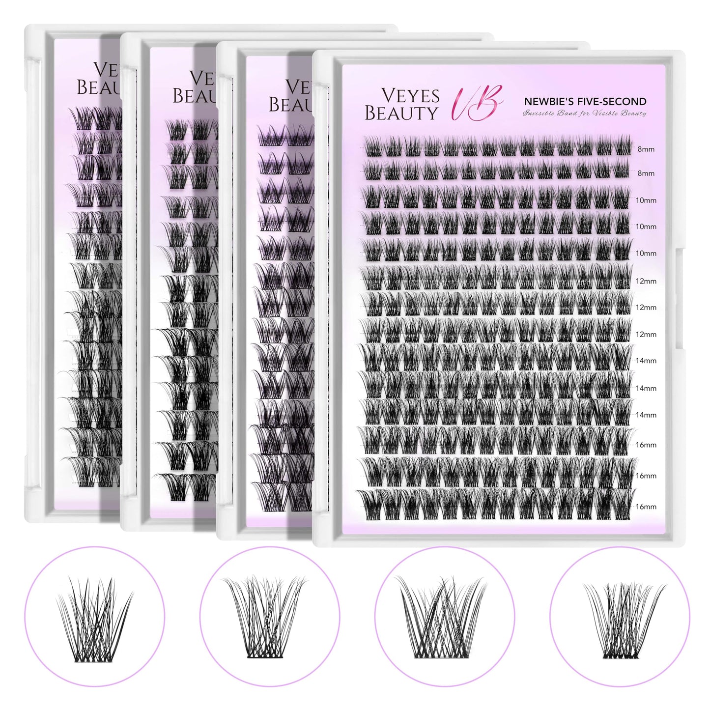 VEYESBEAUTY Lash Clusters – DIY False Eyelashes, Five-Second Series (8-16mm)