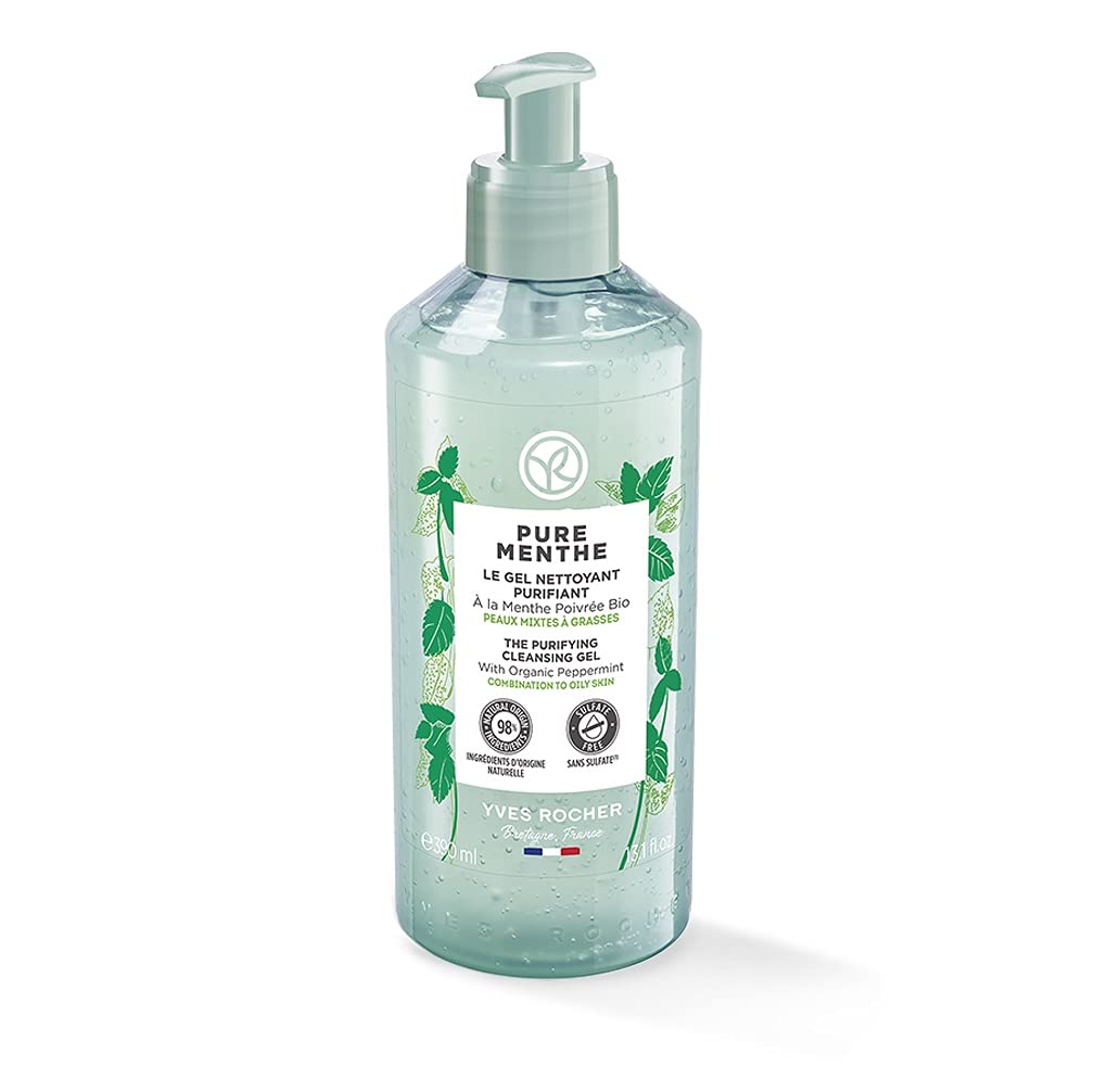 Yves Rocher Purifying Cleansing Gel - Pure Menthe for Combination & Oily Skin (13.1 fl oz)