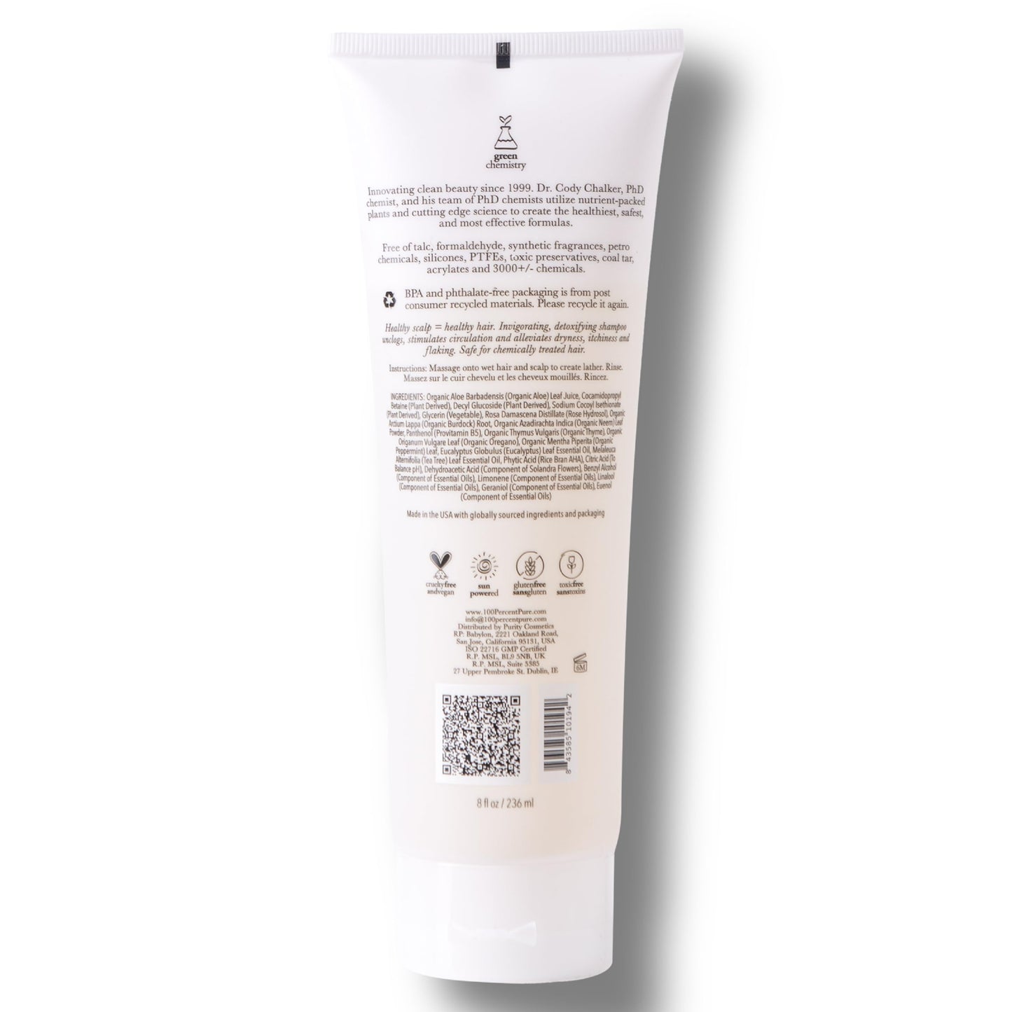 100% PURE Burdock & Neem Shampoo – Clarifying, Moisturizing Detox for Dry Scalp, 8 fl oz