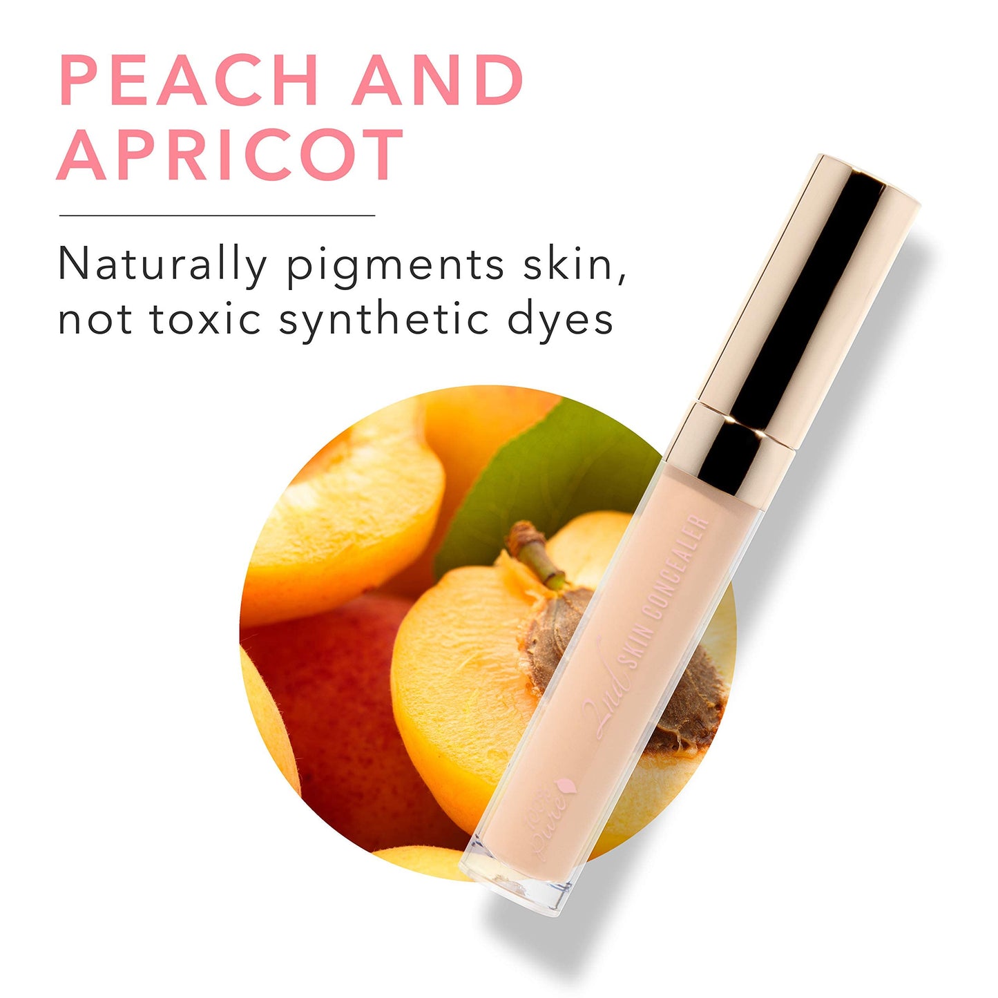 100% PURE 2nd Skin Concealer Shade 2 - Full Coverage, Lightweight, Fruit-Pigmented, Vegan