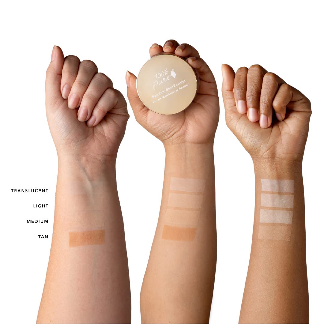 100% PURE Bamboo Blur Powder Tint – Tan Shade, Oil Control & Pore-Minimizing Matte Setting Powder